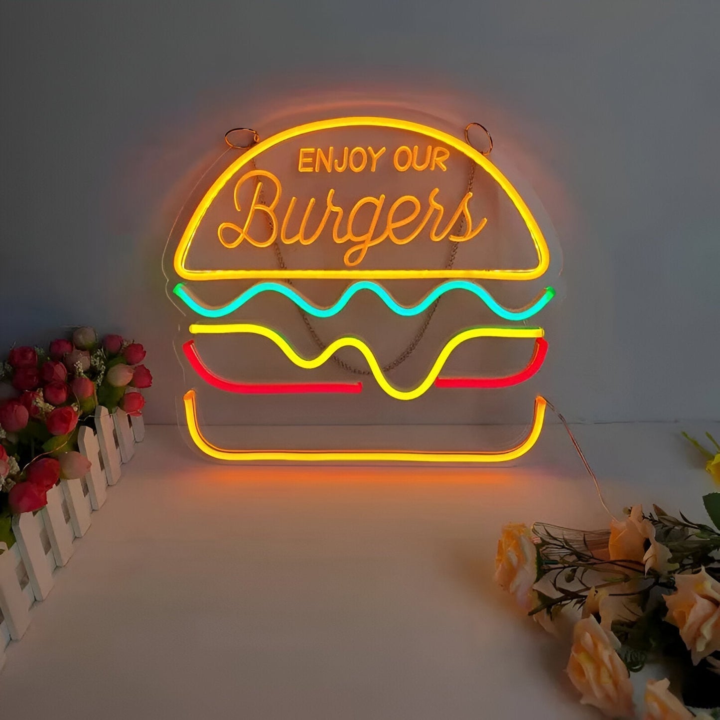 Fast Food Neon Sign - Colorful USB LED Night Light