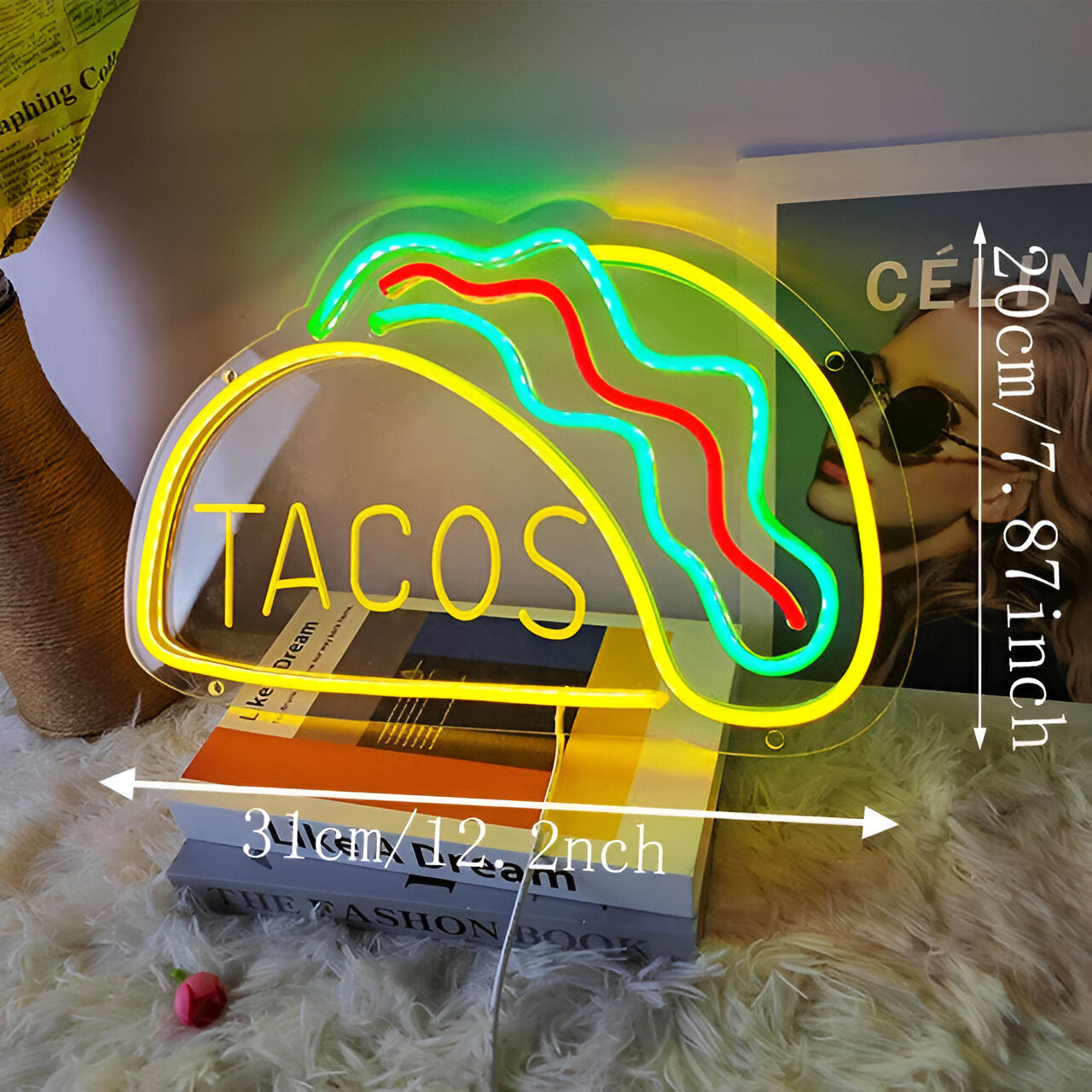 Fast Food Neon Sign - Colorful USB LED Night Light