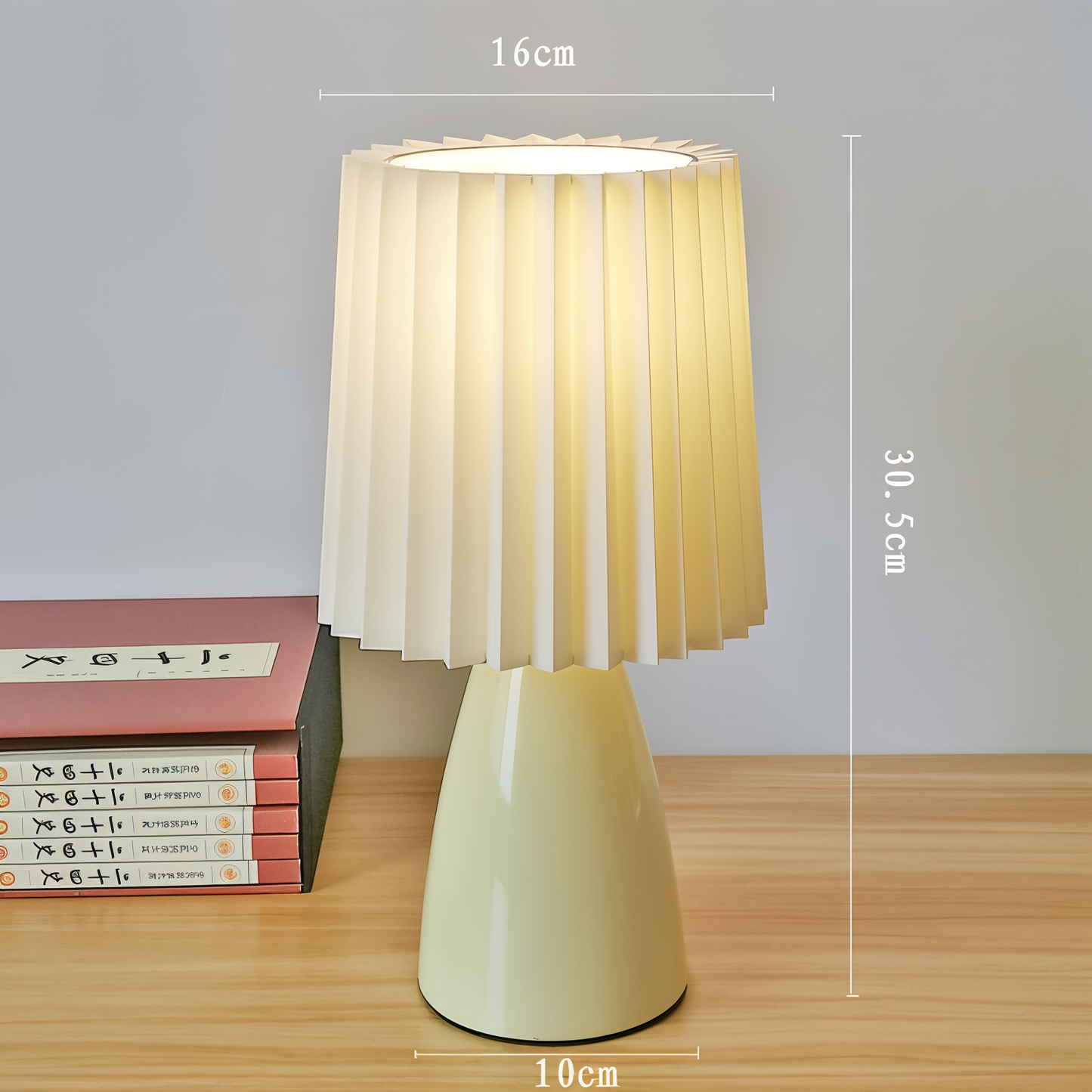 ConePleated Table Lamp - LED Ceramic Milkshake Desk Light