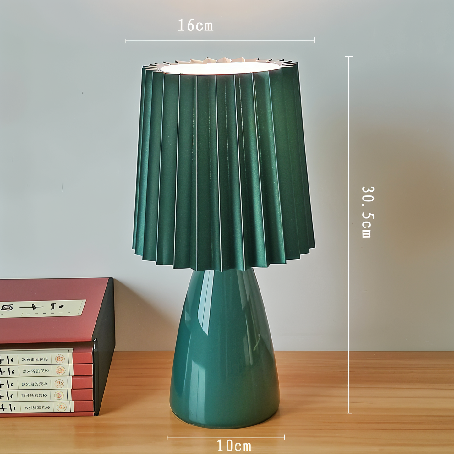 ConePleated Table Lamp - LED Ceramic Milkshake Desk Light