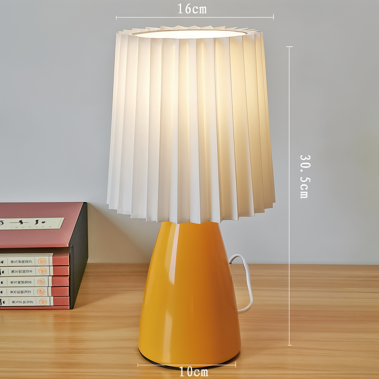 ConePleated Table Lamp - LED Ceramic Milkshake Desk Light
