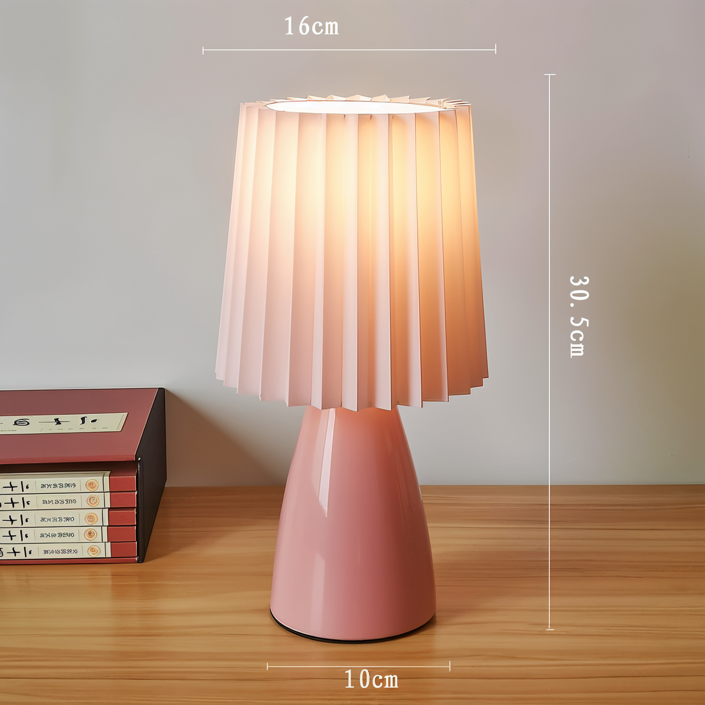 ConePleated Table Lamp - LED Ceramic Milkshake Desk Light