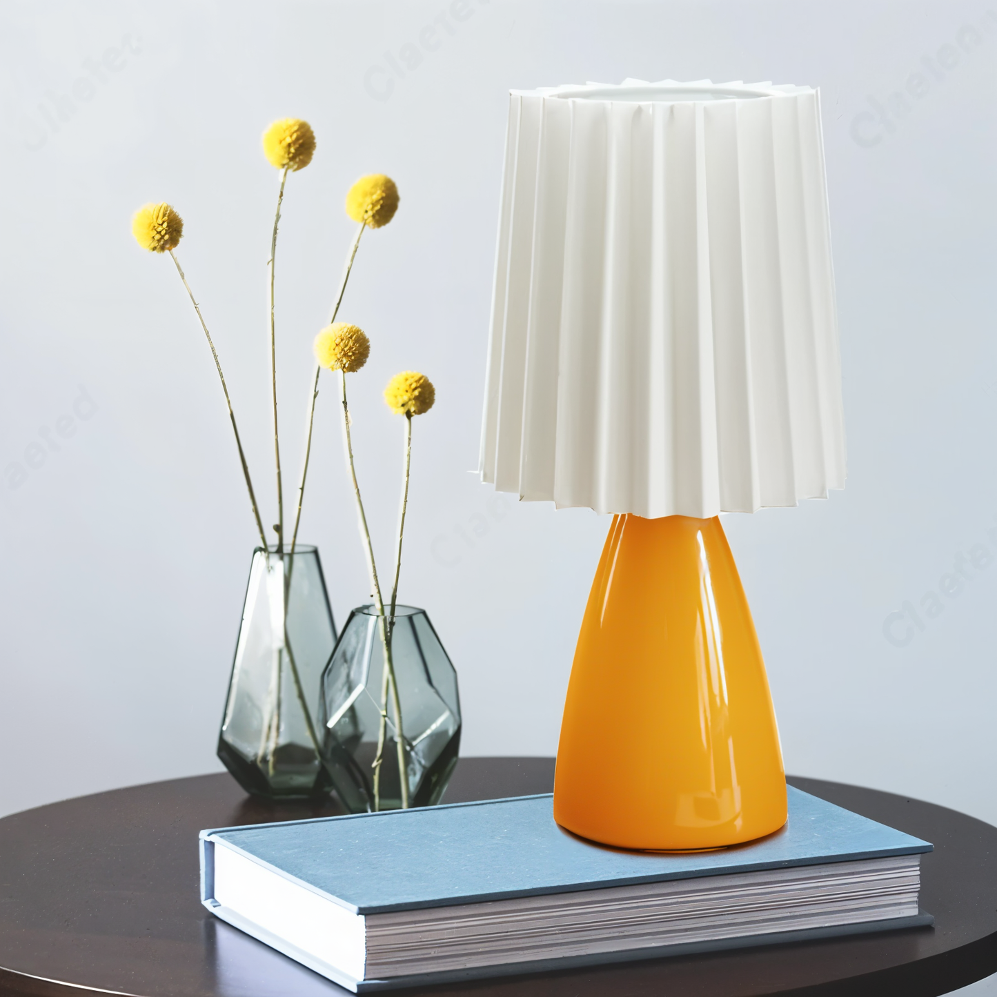 ConePleated Table Lamp - LED Ceramic Milkshake Desk Light