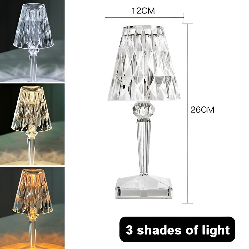 CrystalGlow LED Crystal Table Lamp Projection Night Light