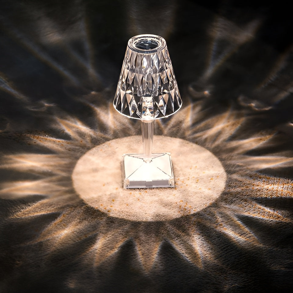 CrystalGlow LED Crystal Table Lamp Projection Night Light