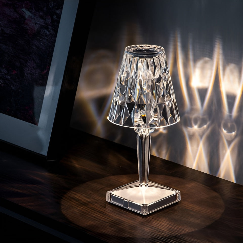 CrystalGlow LED Crystal Table Lamp Projection Night Light