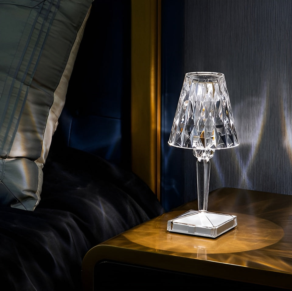 CrystalGlow LED Crystal Table Lamp Projection Night Light