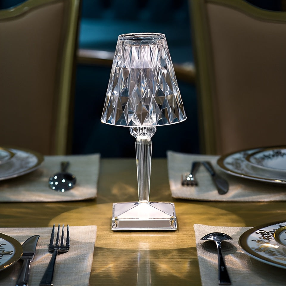 CrystalGlow LED Crystal Table Lamp Projection Night Light