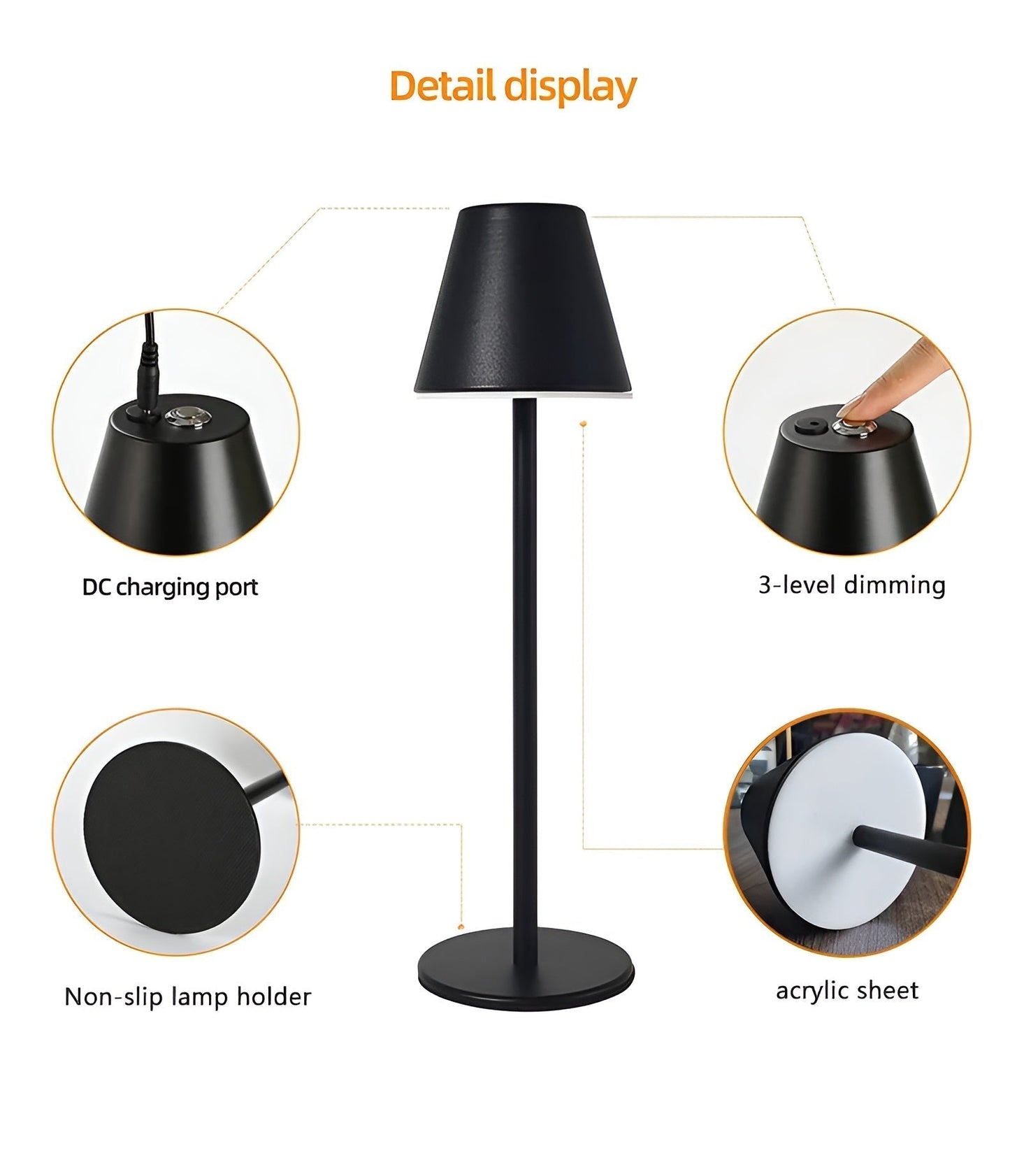 RoyaleGlow Modern LED Table Lamp with Touch Control & USB Port
