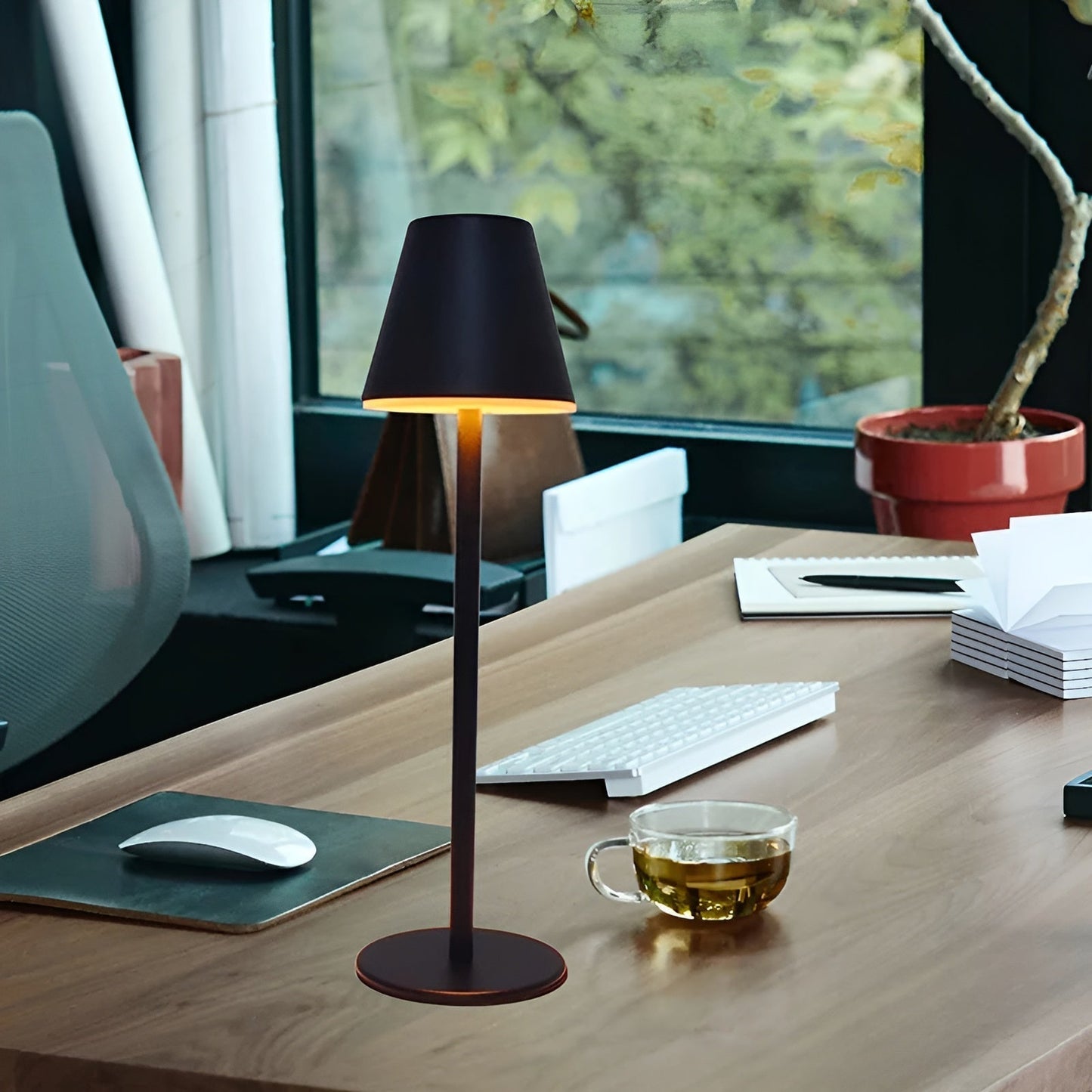 RoyaleGlow Modern LED Table Lamp with Touch Control & USB Port