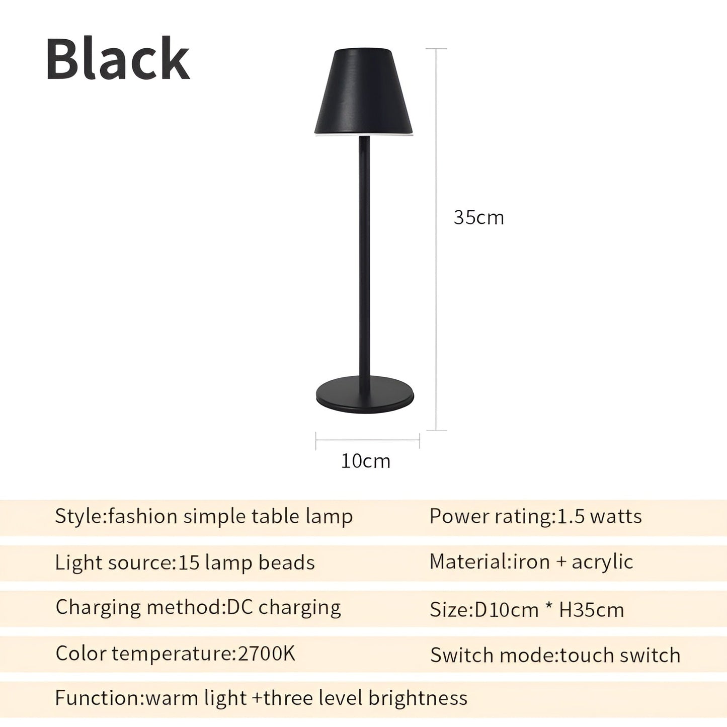 RoyaleGlow Modern LED Table Lamp with Touch Control & USB Port