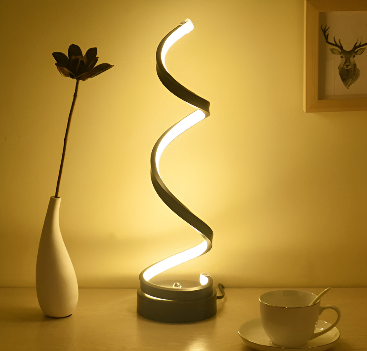 Radiant Curve - Spiral LED Desk Lamp with Touch Control