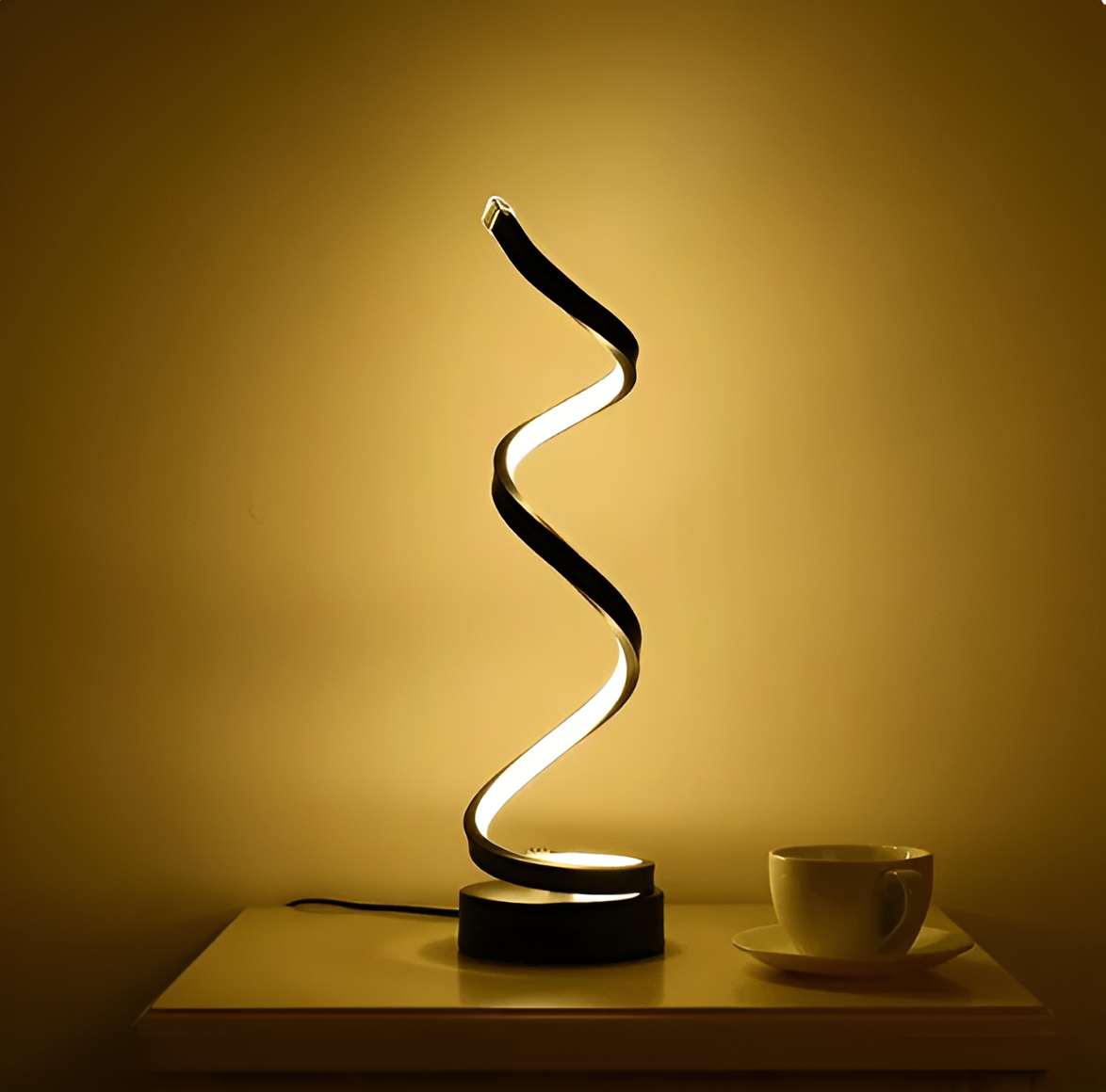Radiant Curve - Spiral LED Desk Lamp with Touch Control