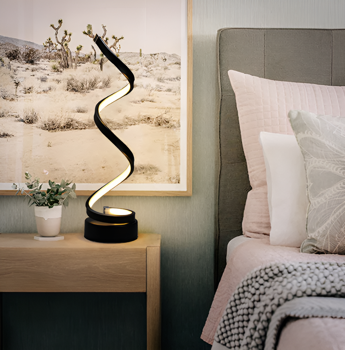 Radiant Curve - Spiral LED Desk Lamp with Touch Control