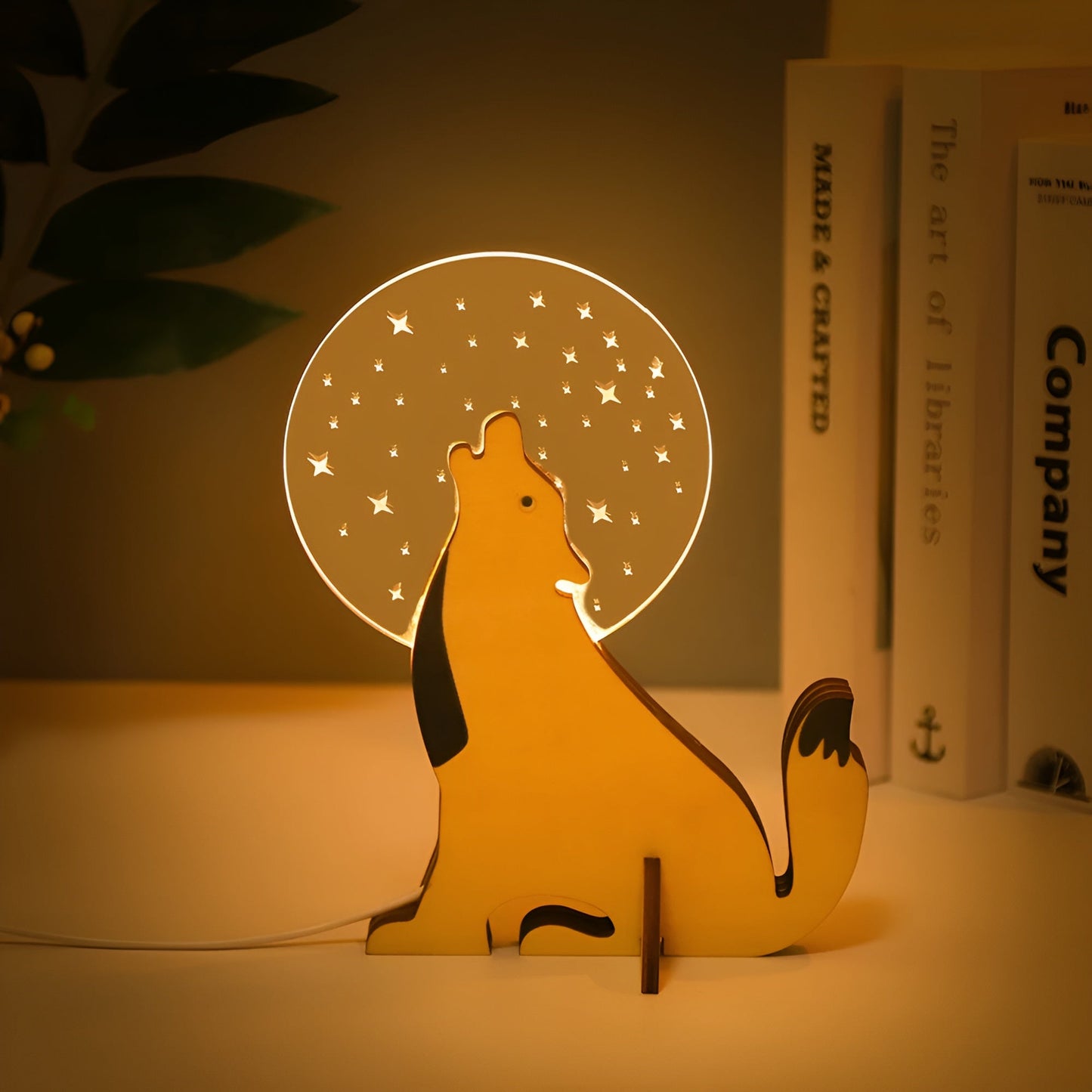 Wildlife Lamp - Wooden Acrylic Animal LED Night Light