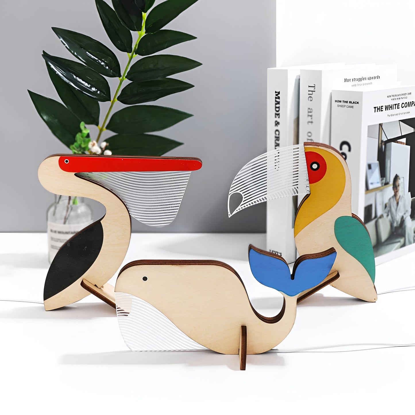 Wildlife Lamp - Wooden Acrylic Animal LED Night Light