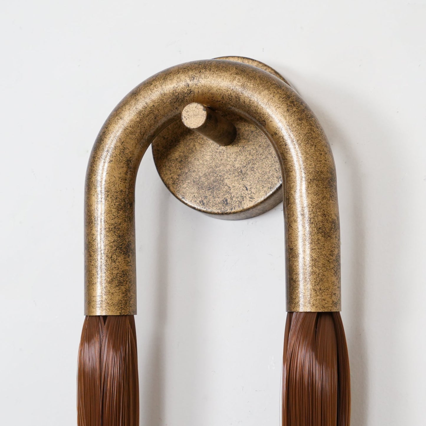 Horsehair Wall Lamp with Wrought Iron and Glass Design