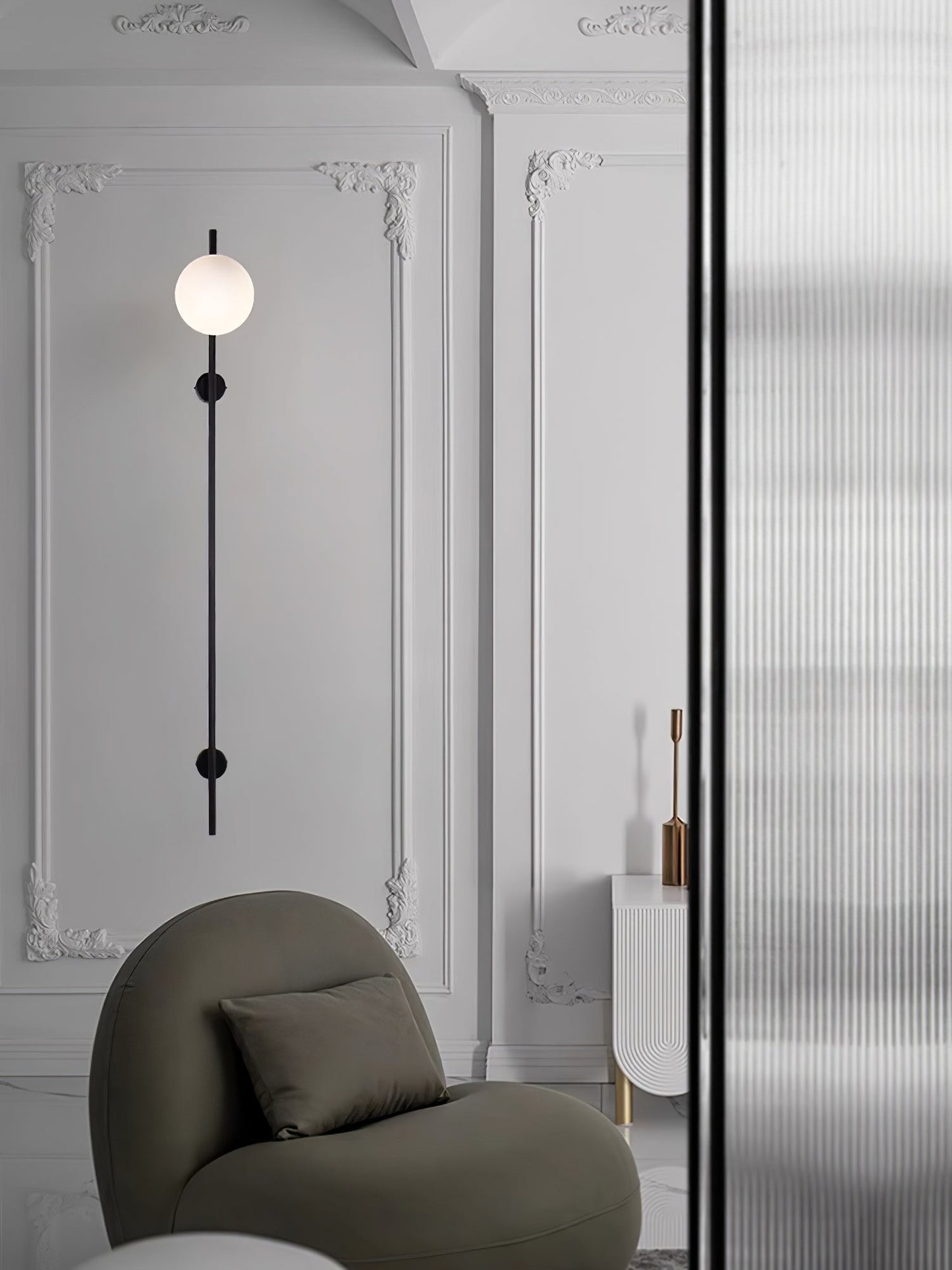 Houseof Plug-in Wall Light with White Glass Shade LED