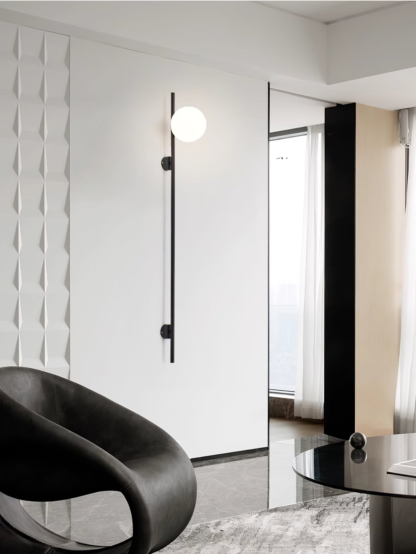 Houseof Plug-in Wall Light with White Glass Shade LED