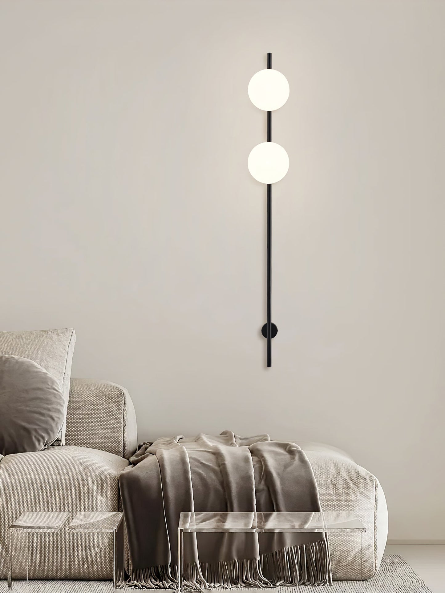 Houseof Plug-in Wall Light with White Glass Shade LED