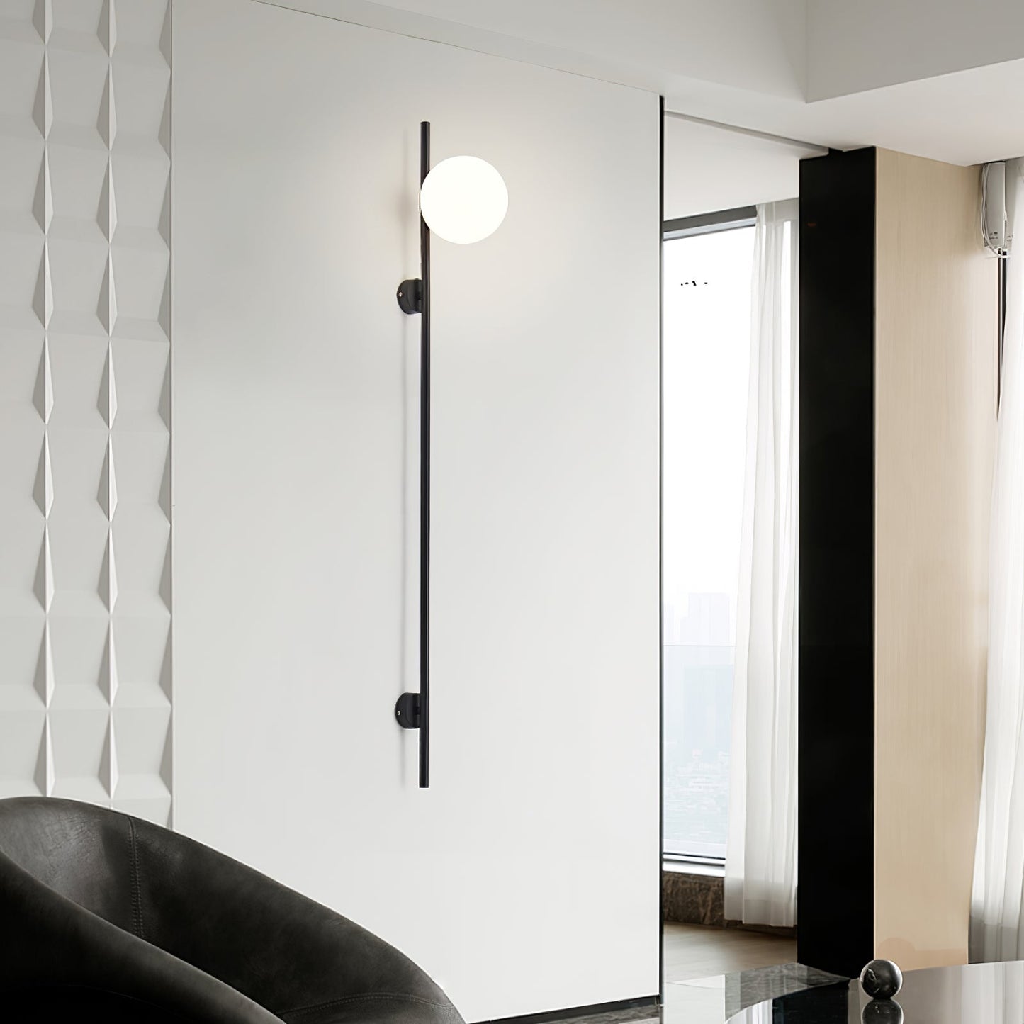Houseof Plug-in Wall Light with White Glass Shade LED