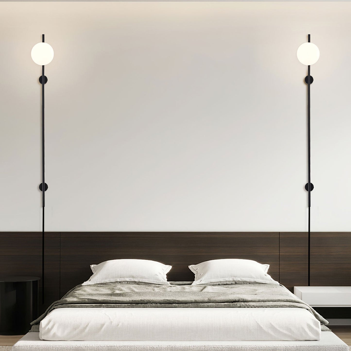 Houseof Plug-in Wall Light with White Glass Shade LED