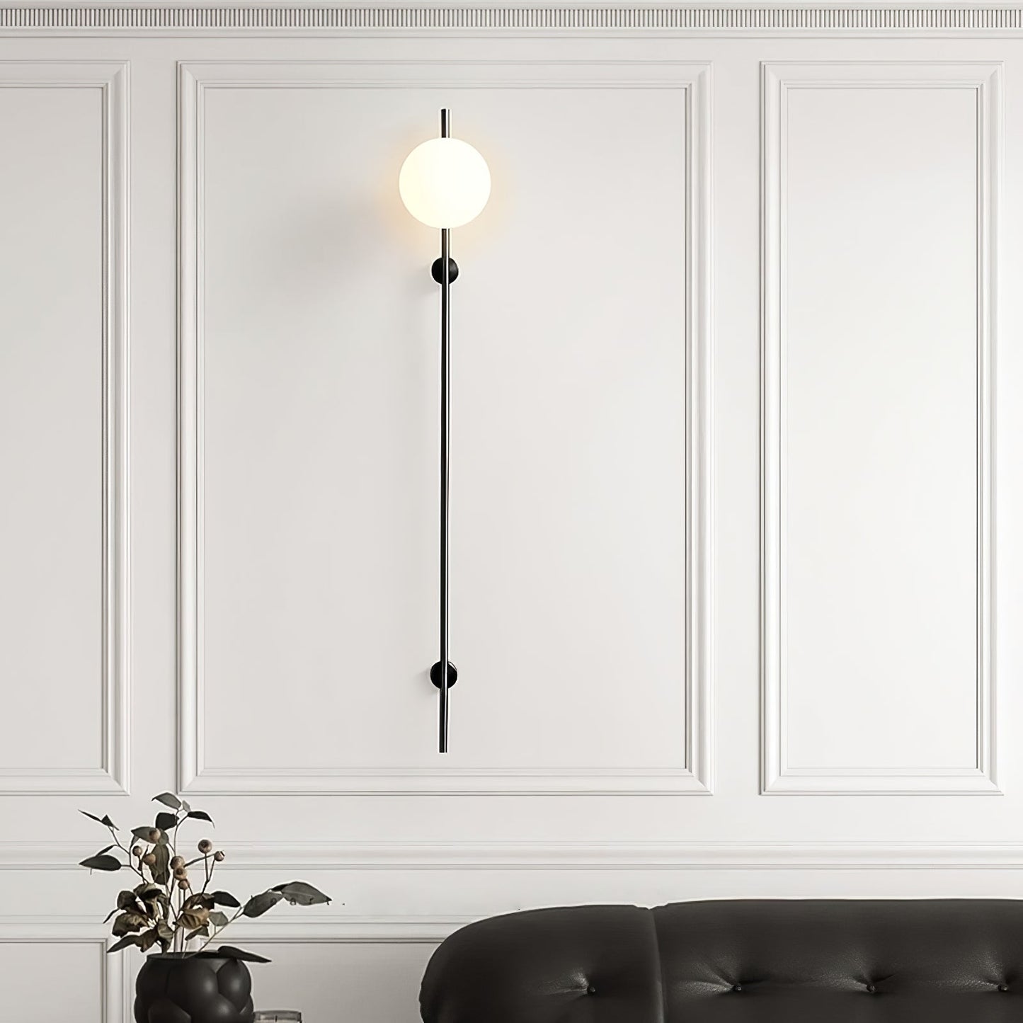Houseof Plug-in Wall Light with White Glass Shade LED