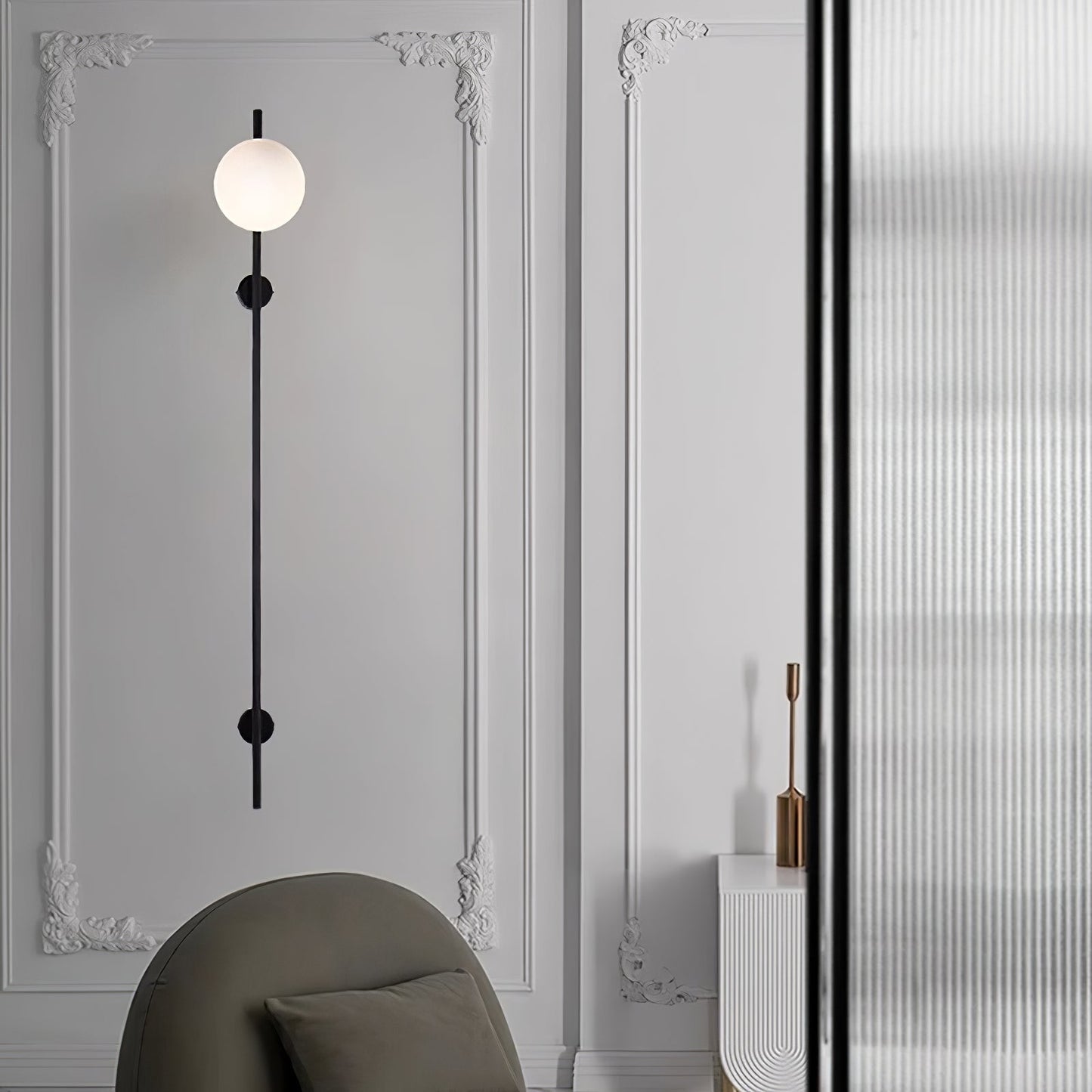 Houseof Plug-in Wall Light with White Glass Shade LED