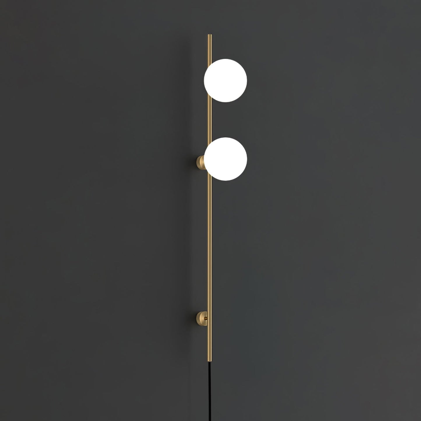 Houseof Plug-in Wall Light with White Glass Shade LED