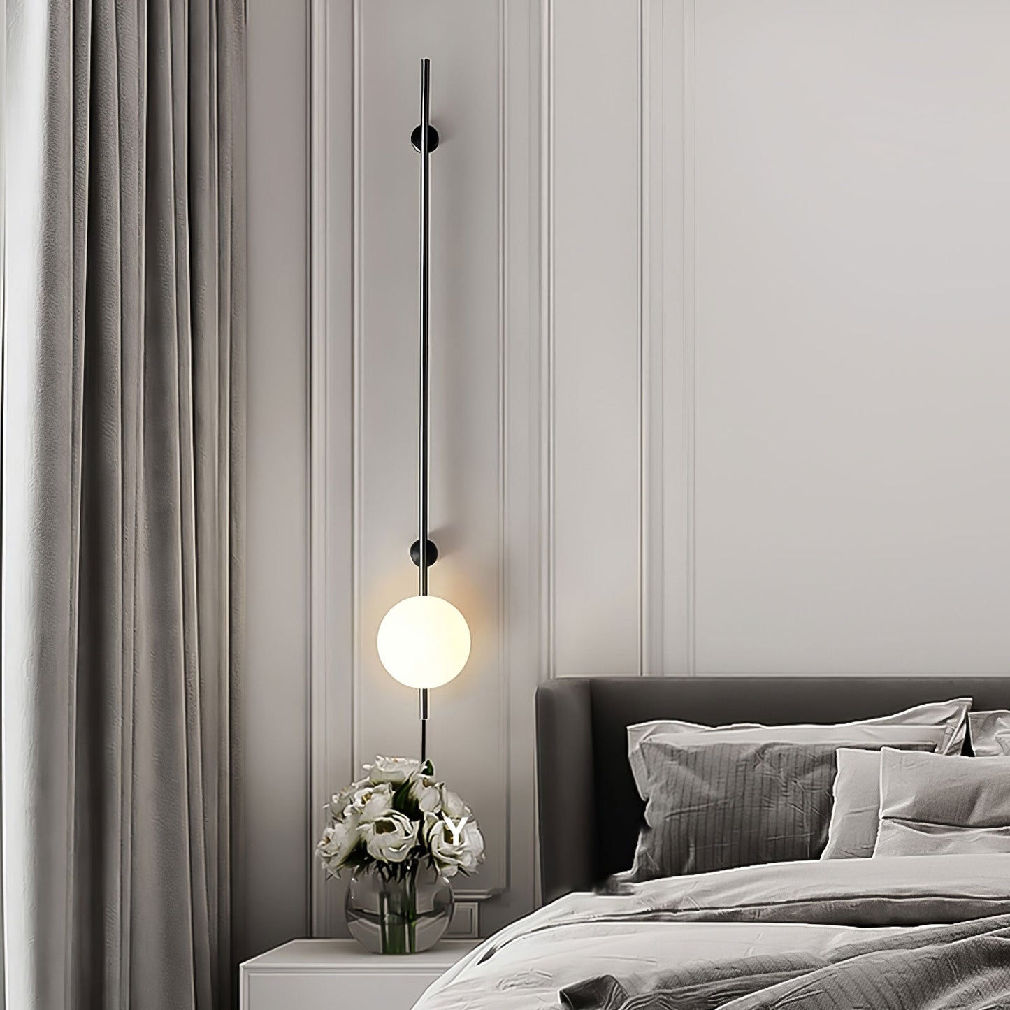 Houseof Plug-in Wall Light with White Glass Shade LED