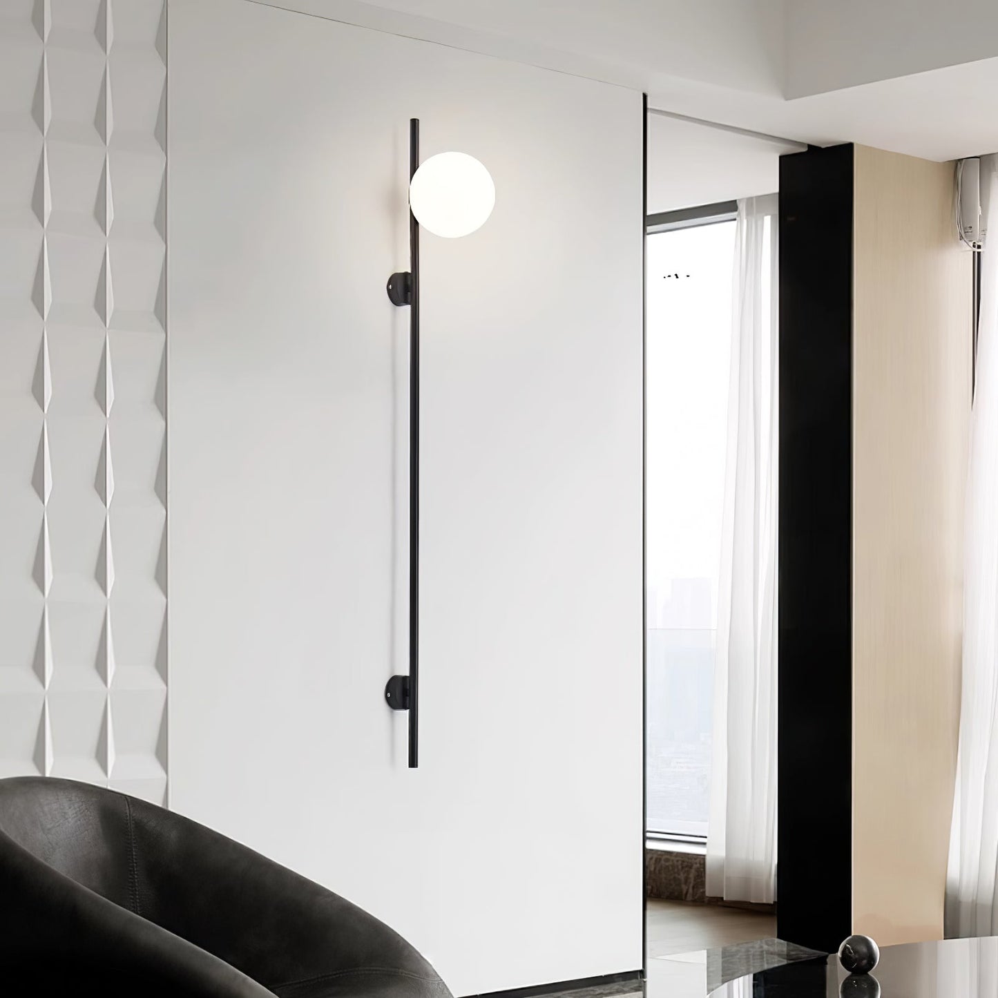 Houseof Plug-in Wall Light with White Glass Shade LED