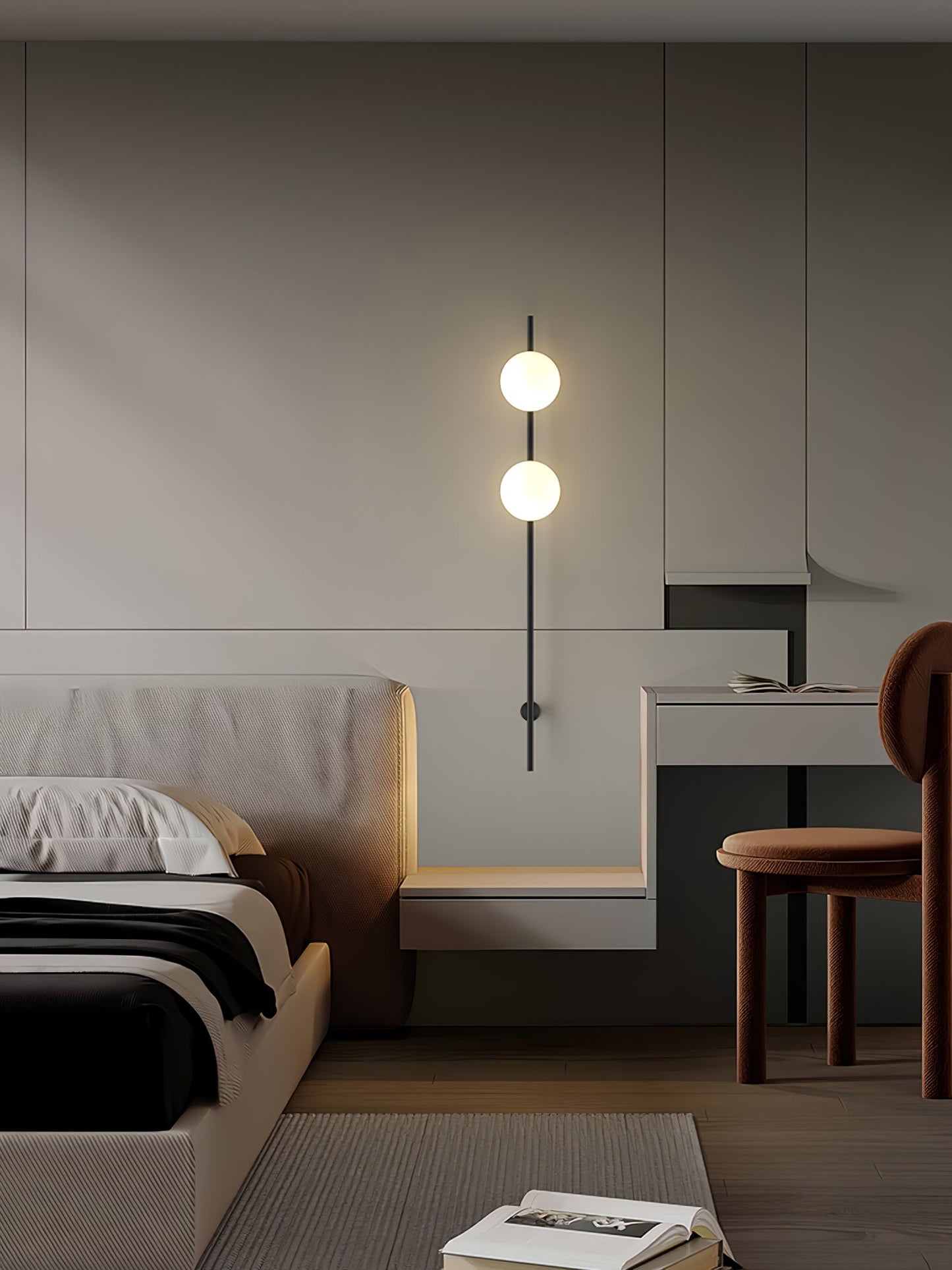 Houseof Plug-in Wall Light with White Glass Shade LED