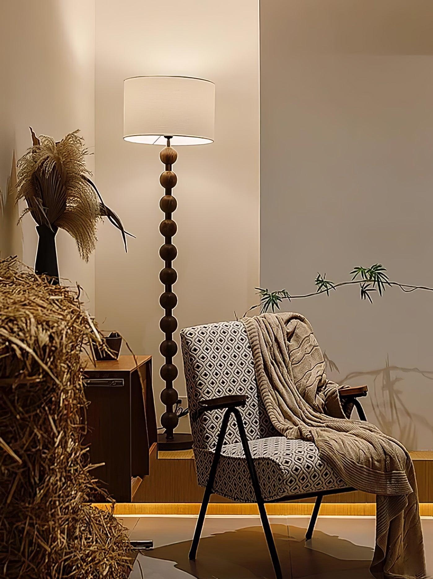Hugo Barbell Floor Lamp - LED Indoor Lighting, Ash Wood