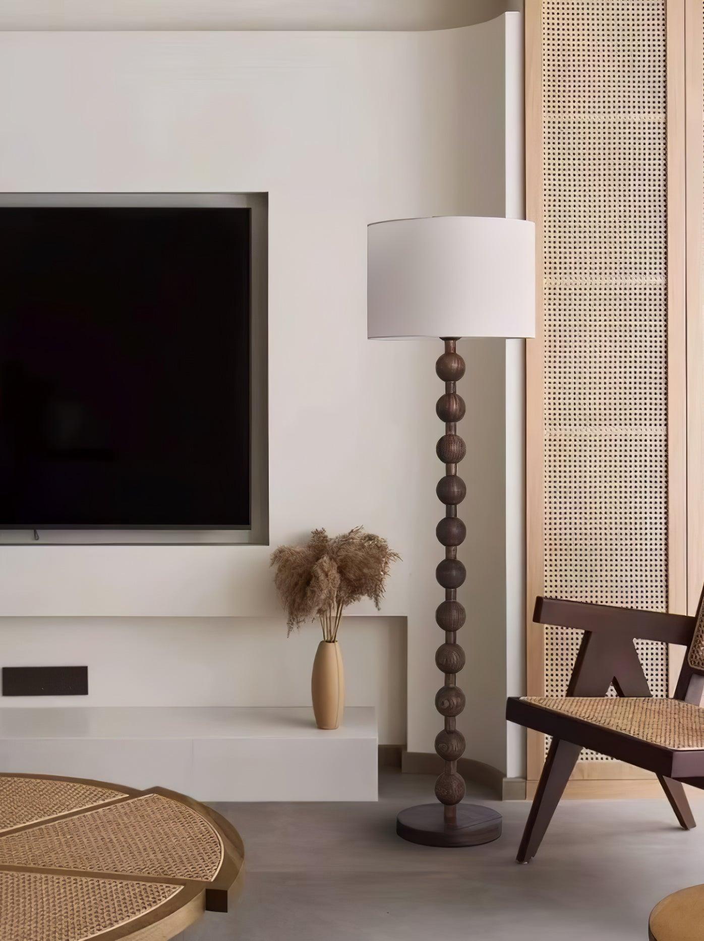 Hugo Barbell Floor Lamp - LED Indoor Lighting, Ash Wood
