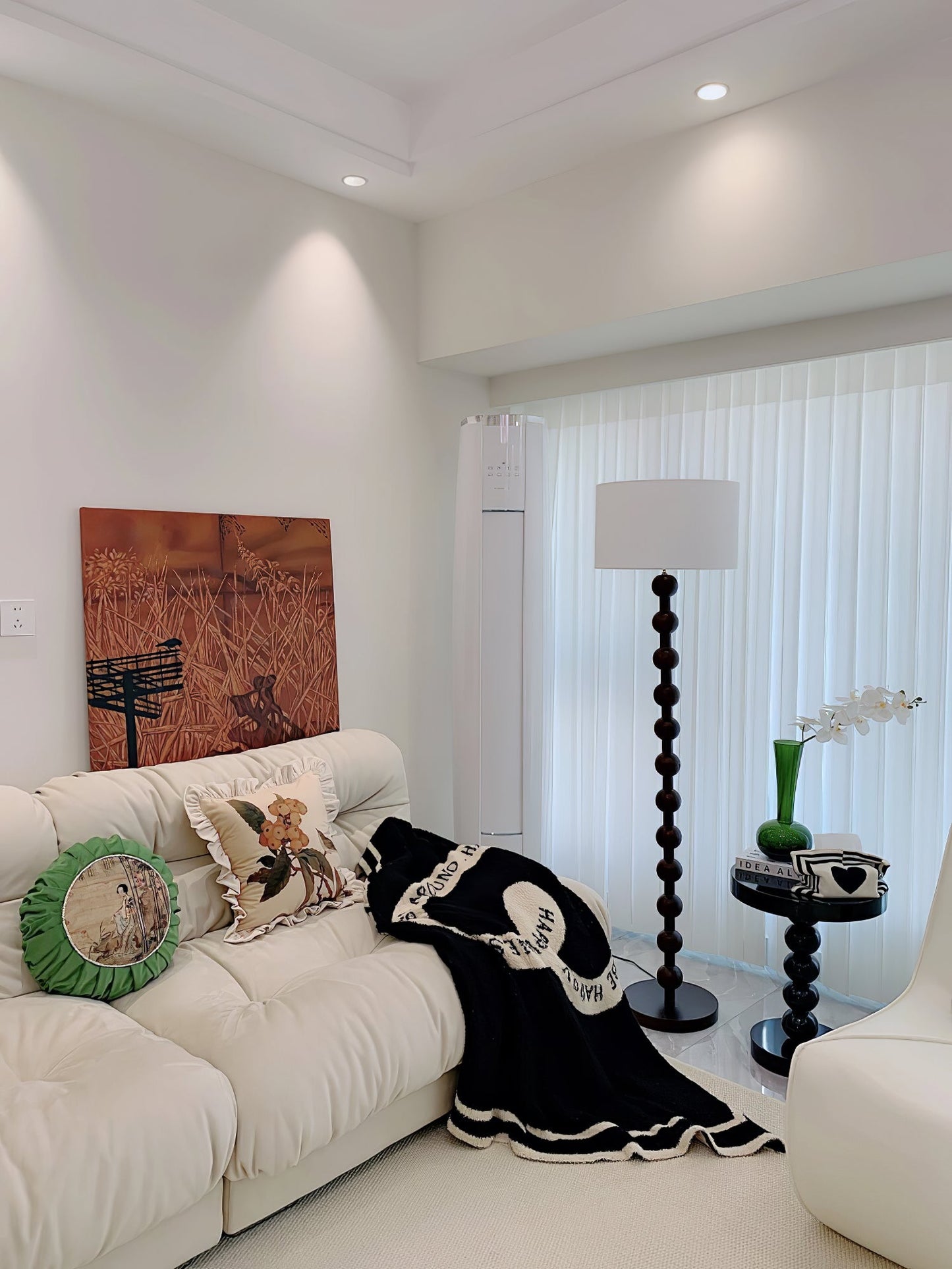 Hugo Barbell Floor Lamp - LED Indoor Lighting, Ash Wood