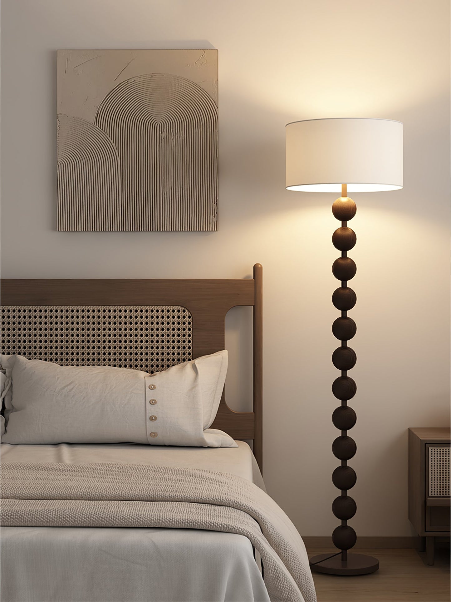 Hugo Barbell Floor Lamp - LED Indoor Lighting, Ash Wood