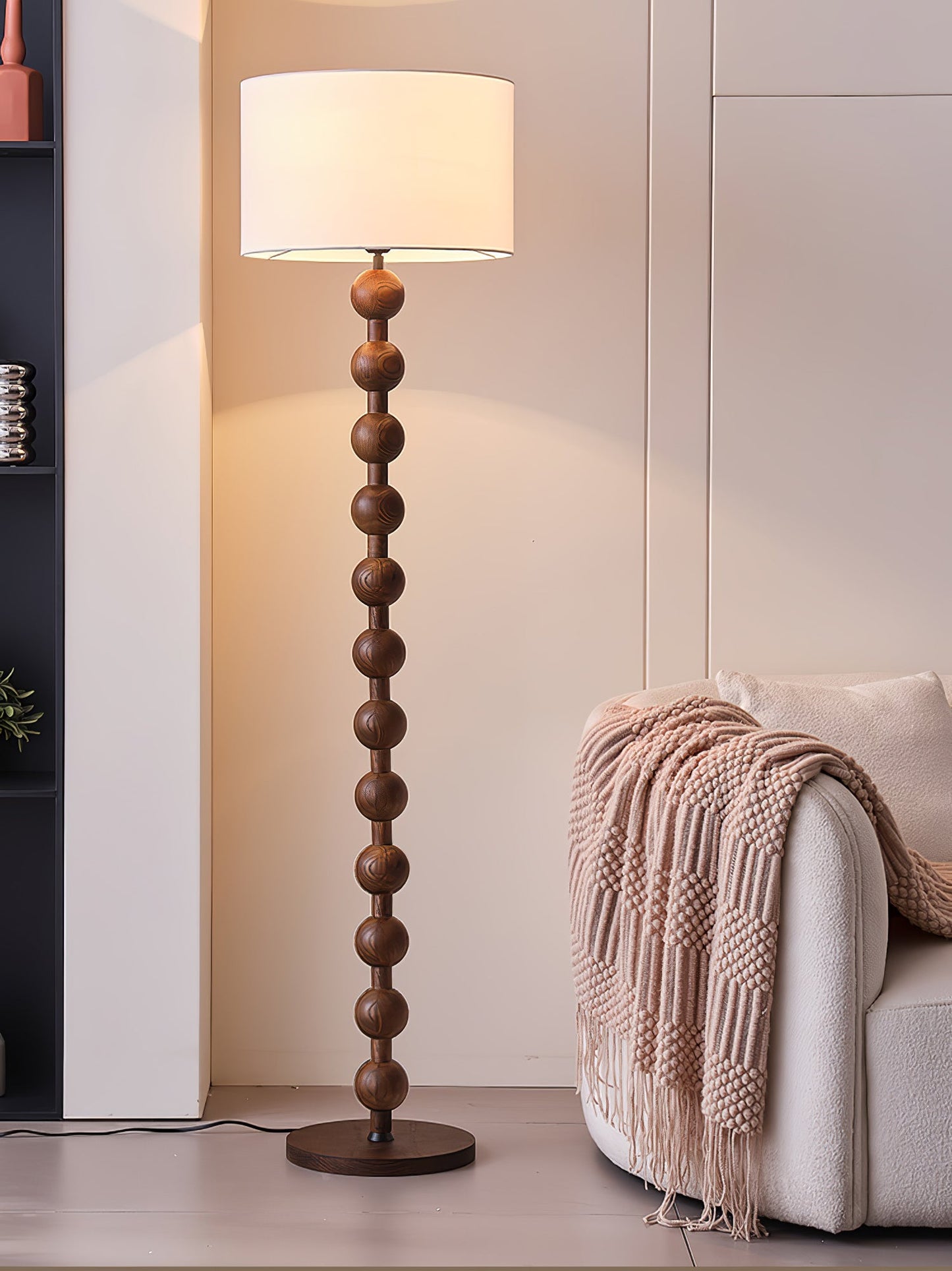 Hugo Barbell Floor Lamp - LED Indoor Lighting, Ash Wood