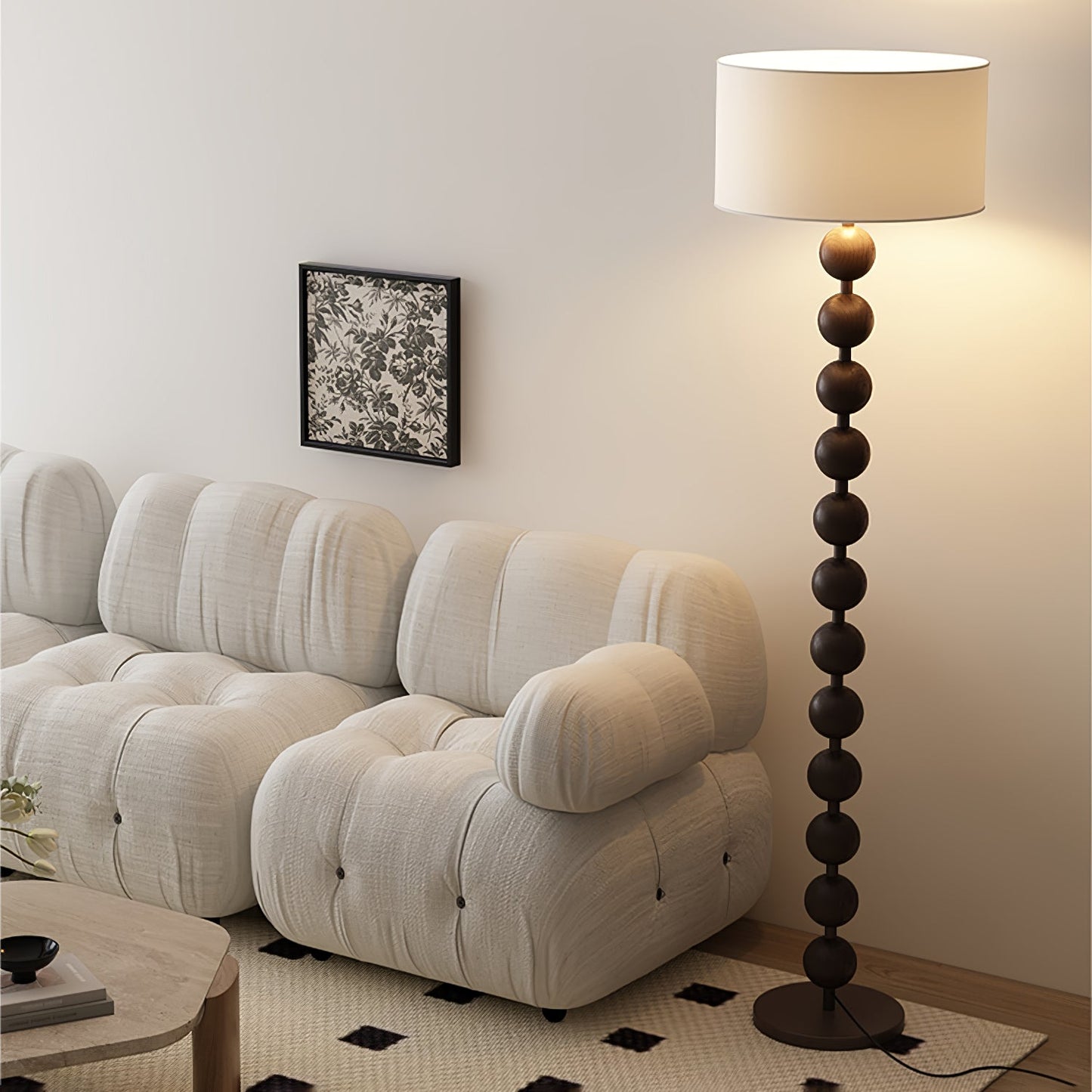 Hugo Barbell Floor Lamp - LED Indoor Lighting, Ash Wood