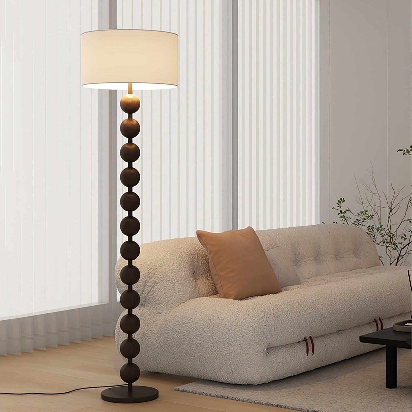 Hugo Barbell Floor Lamp - LED Indoor Lighting, Ash Wood