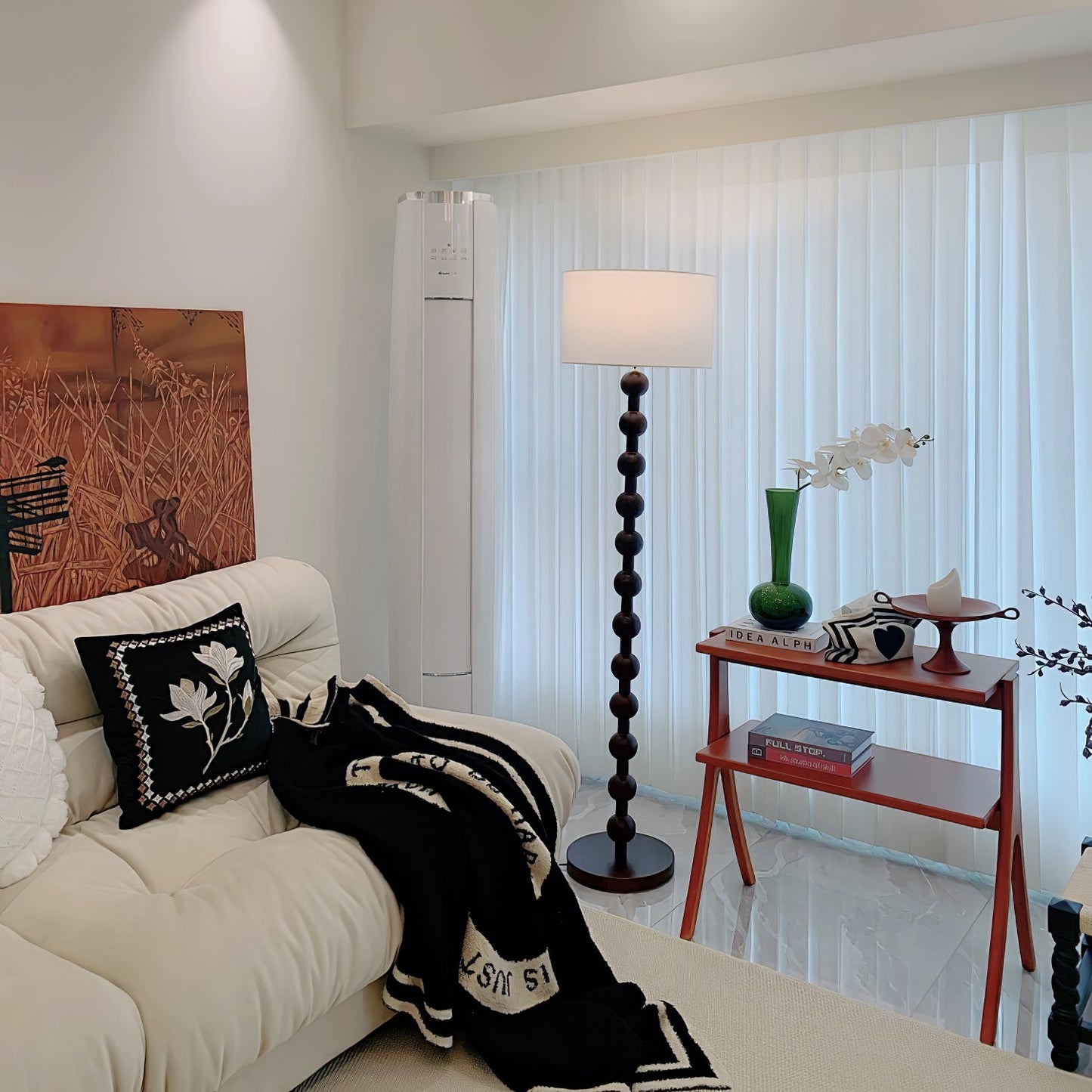 Hugo Barbell Floor Lamp - LED Indoor Lighting, Ash Wood
