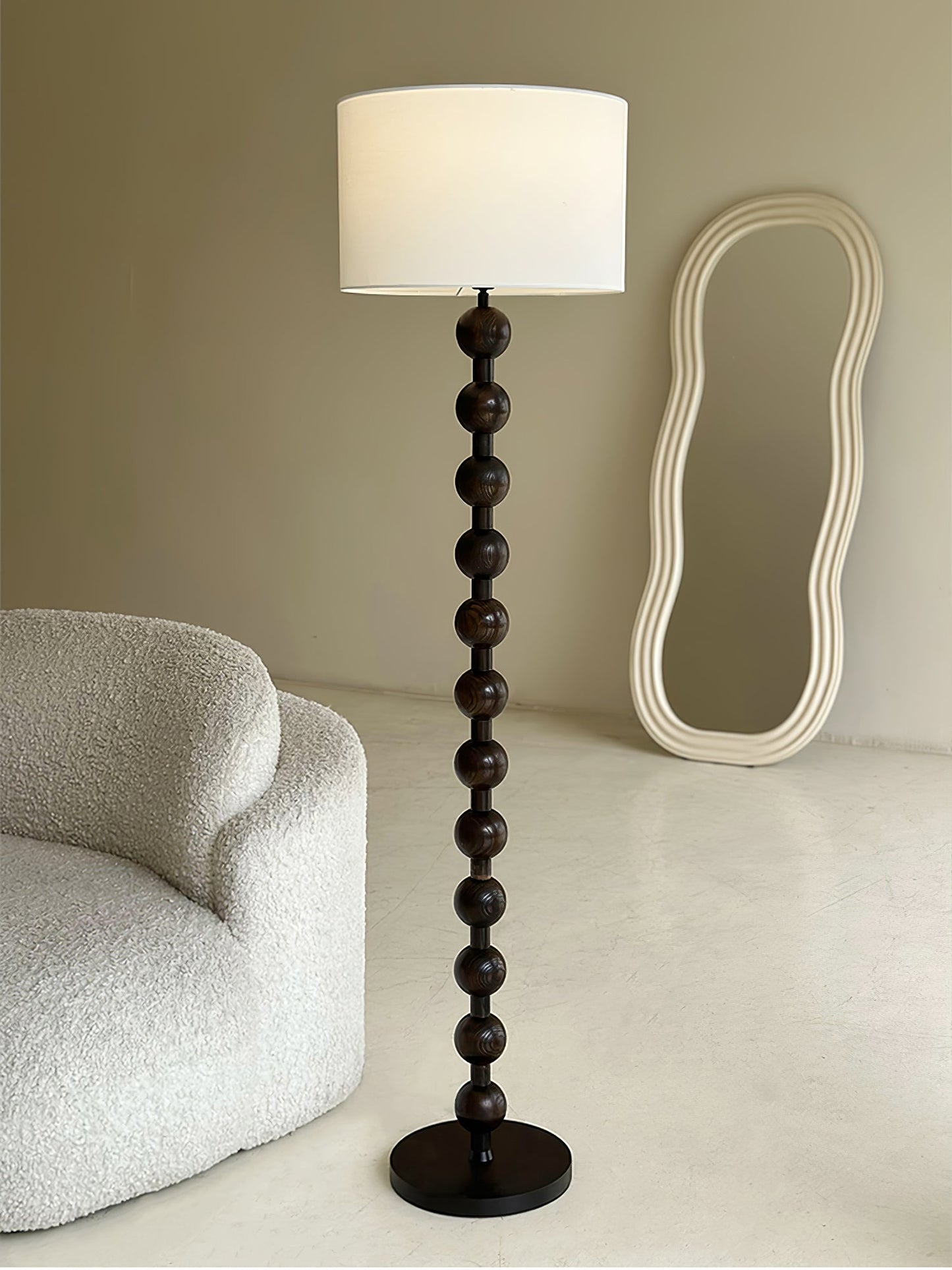 Hugo Barbell Floor Lamp - LED Indoor Lighting, Ash Wood