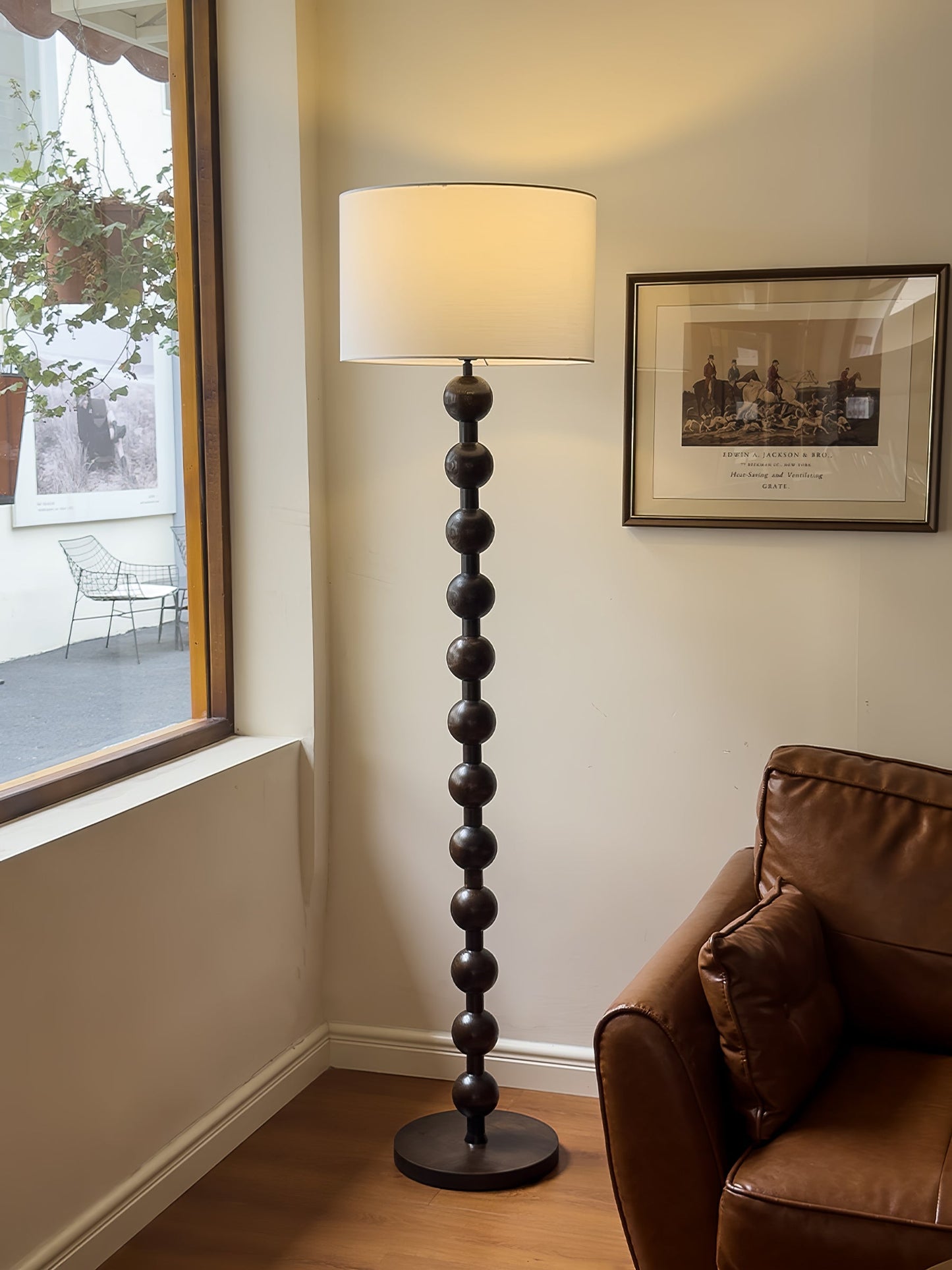 Hugo Barbell Floor Lamp - LED Indoor Lighting, Ash Wood