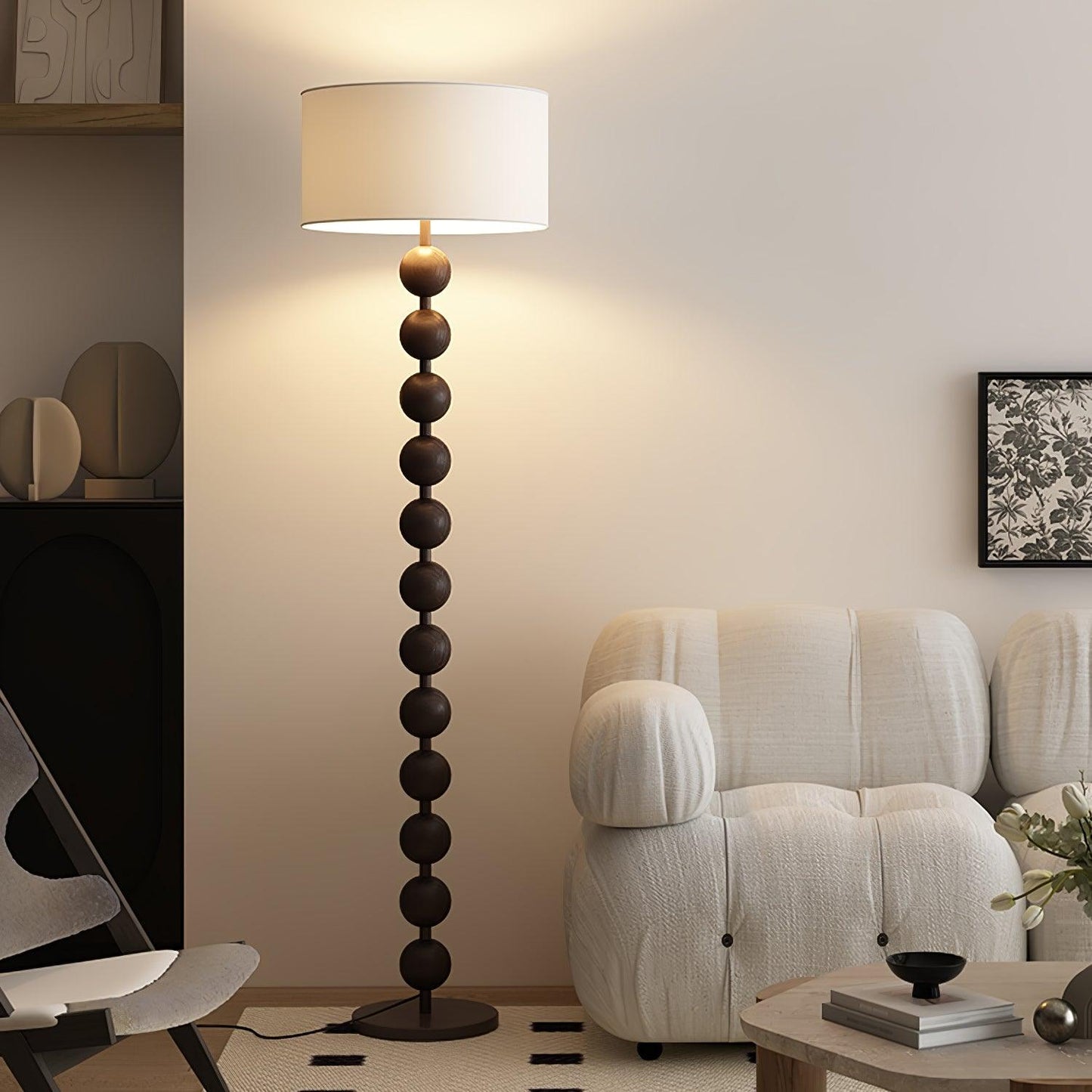 Hugo Barbell Floor Lamp - LED Indoor Lighting, Ash Wood