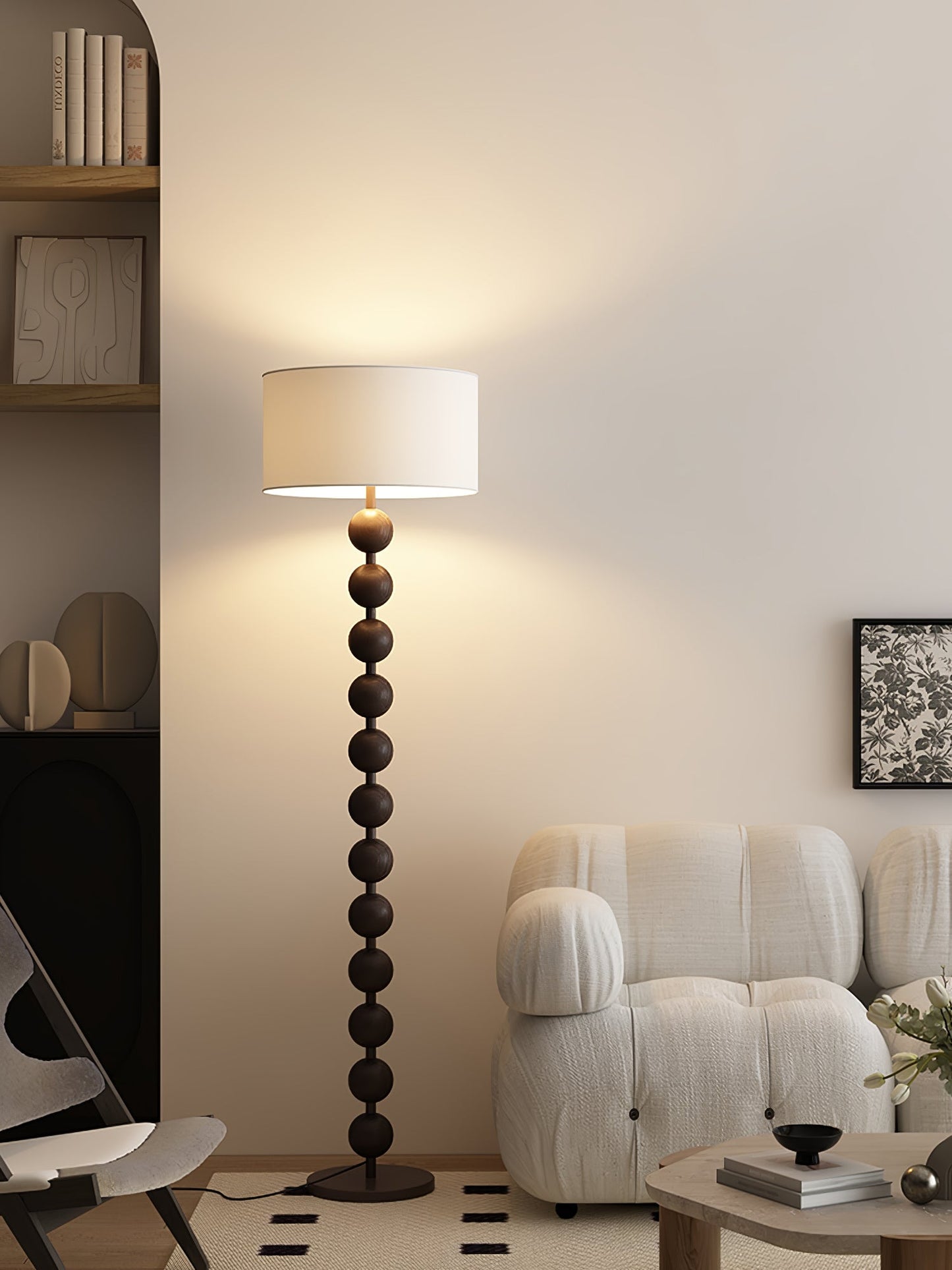 Hugo Barbell Floor Lamp - LED Indoor Lighting, Ash Wood