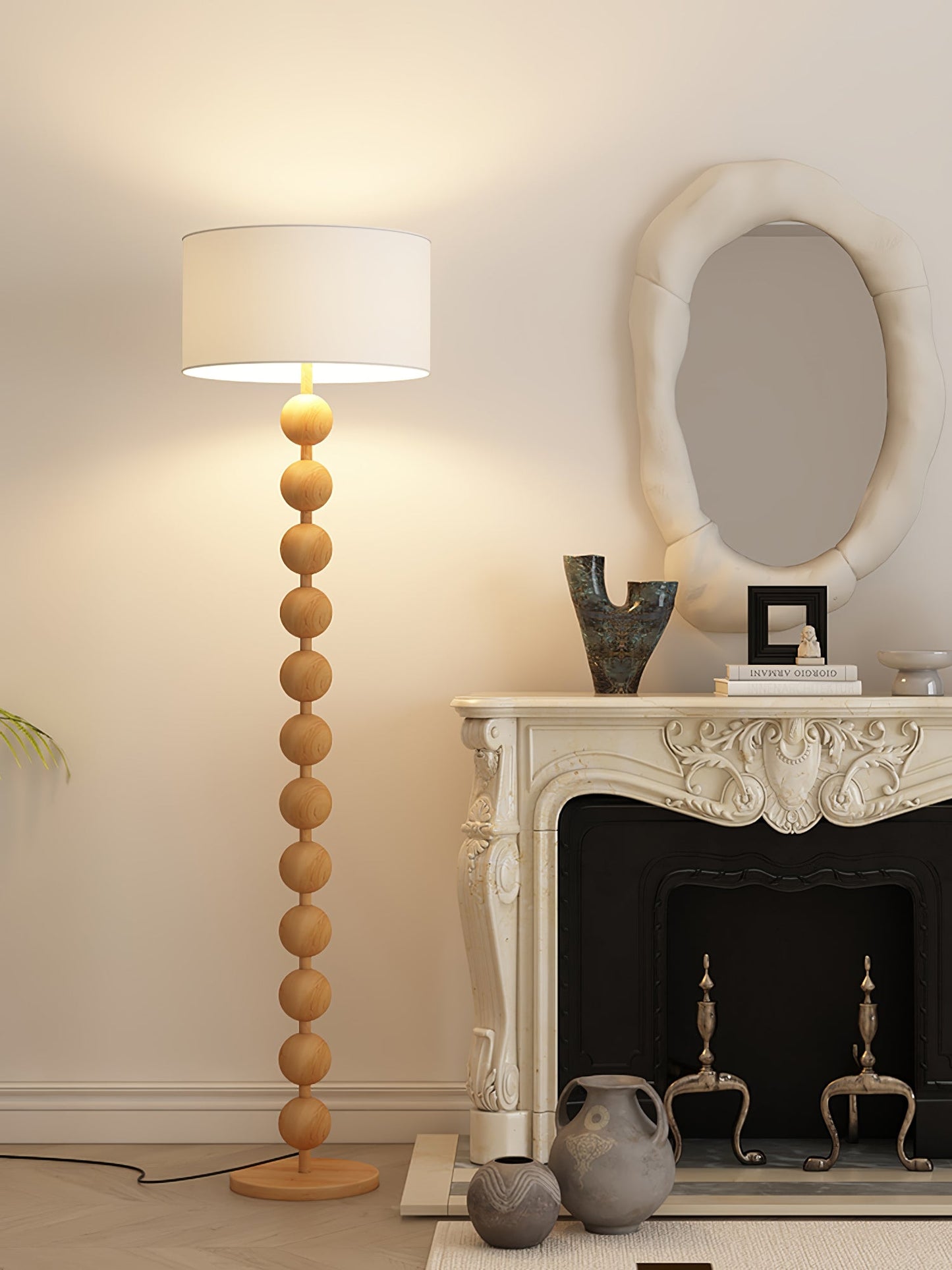 Hugo Barbell Floor Lamp - LED Indoor Lighting, Ash Wood