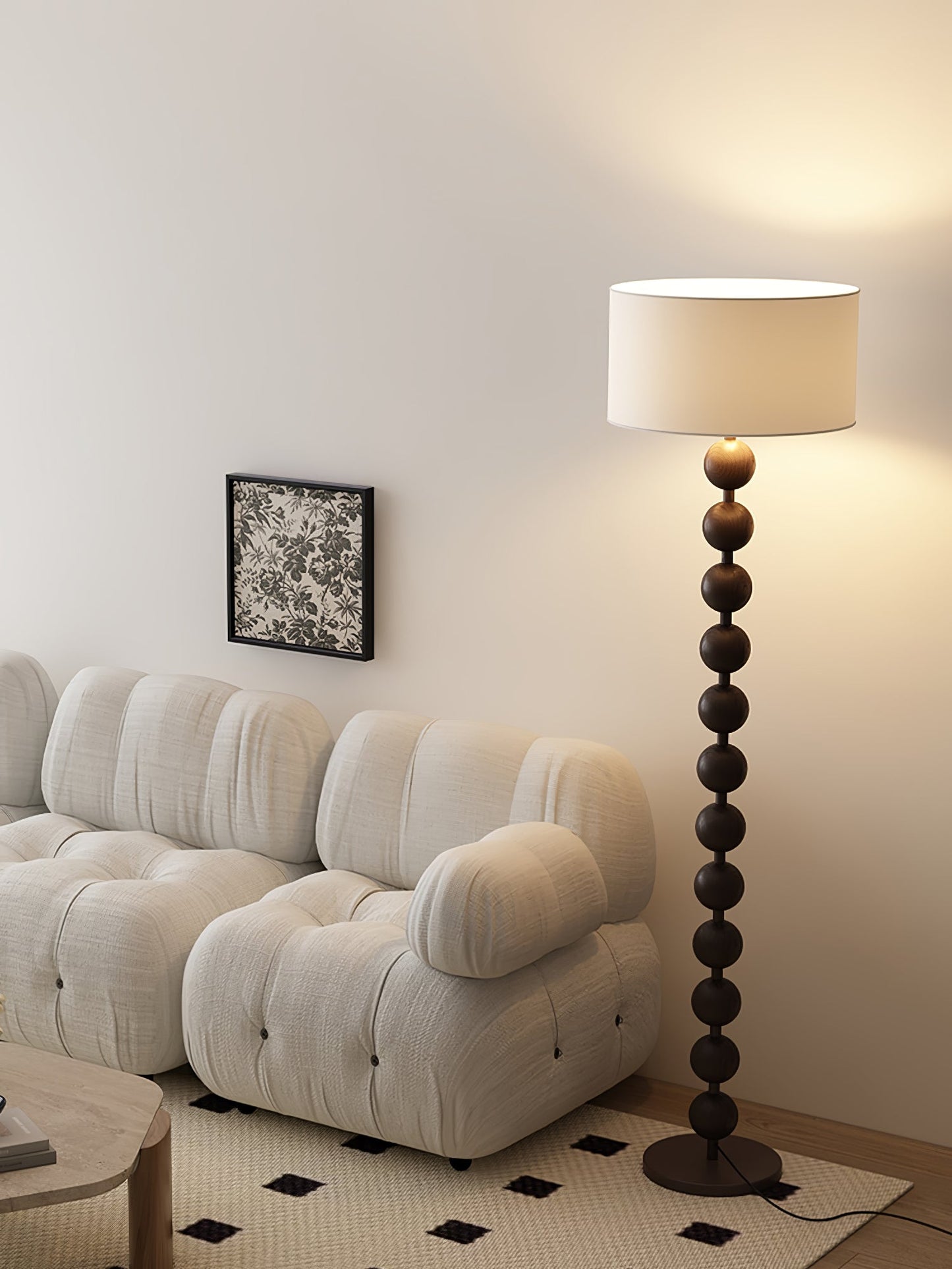 Hugo Barbell Floor Lamp - LED Indoor Lighting, Ash Wood