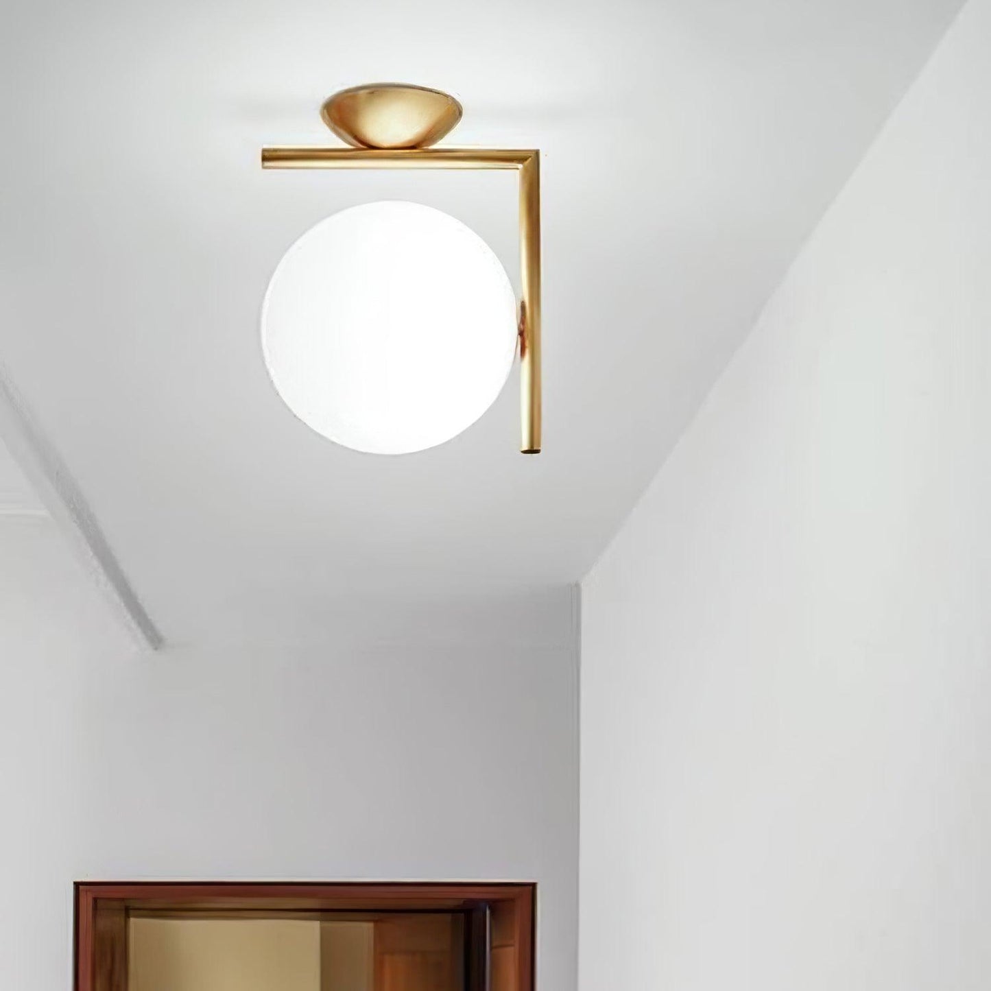 Blown Glass Opal Glass Wall Lamp - LED Metal & Glass Lighting