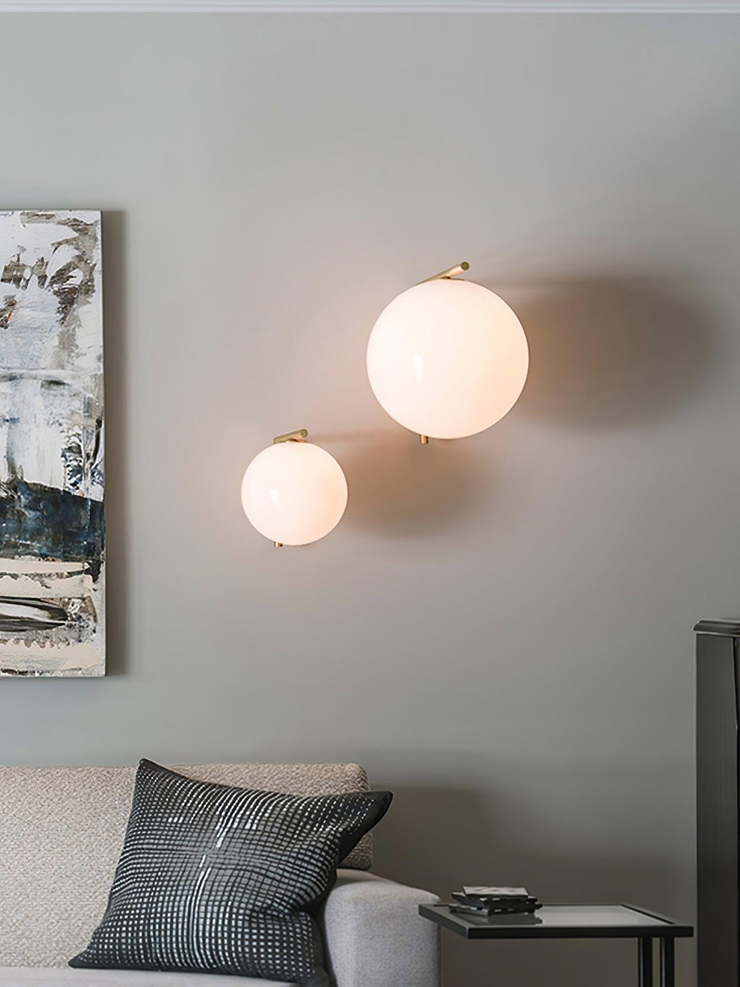 Blown Glass Opal Glass Wall Lamp - LED Metal & Glass Lighting