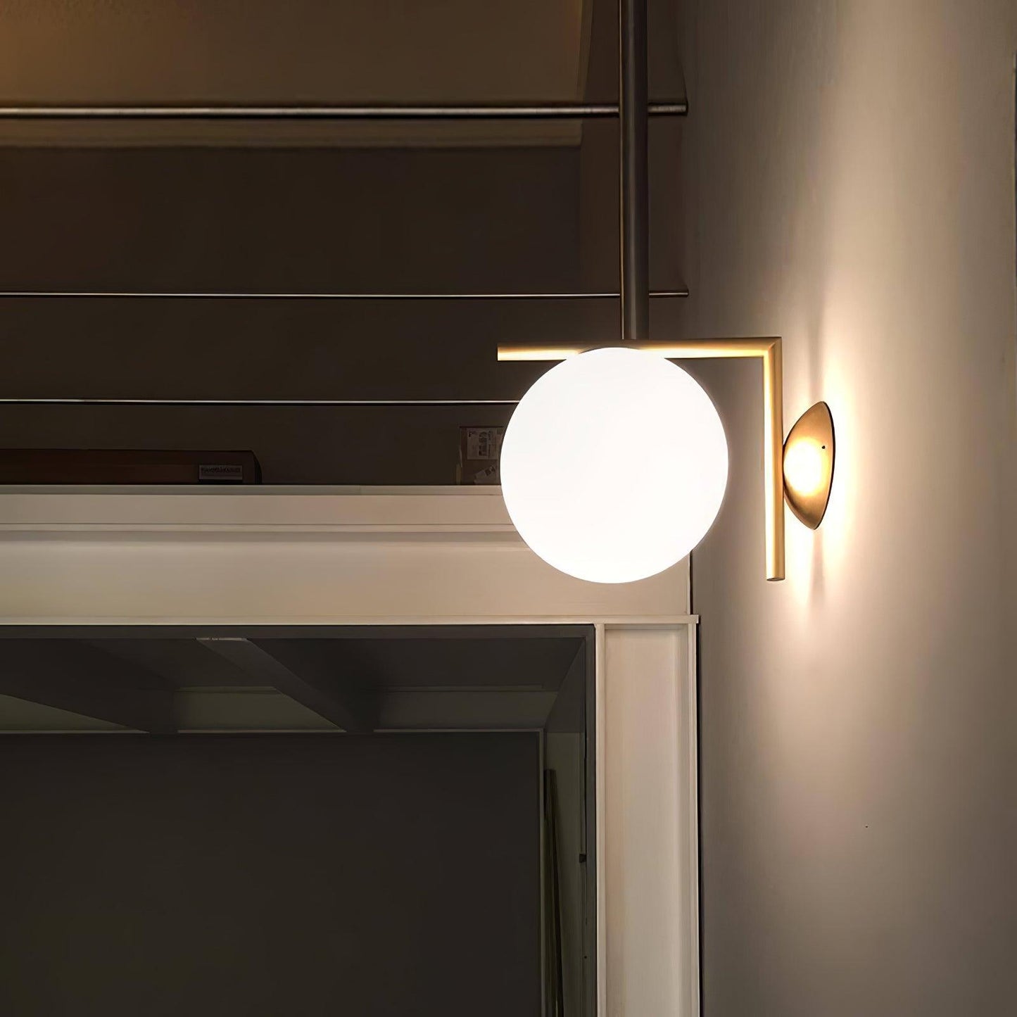 Blown Glass Opal Glass Wall Lamp - LED Metal & Glass Lighting