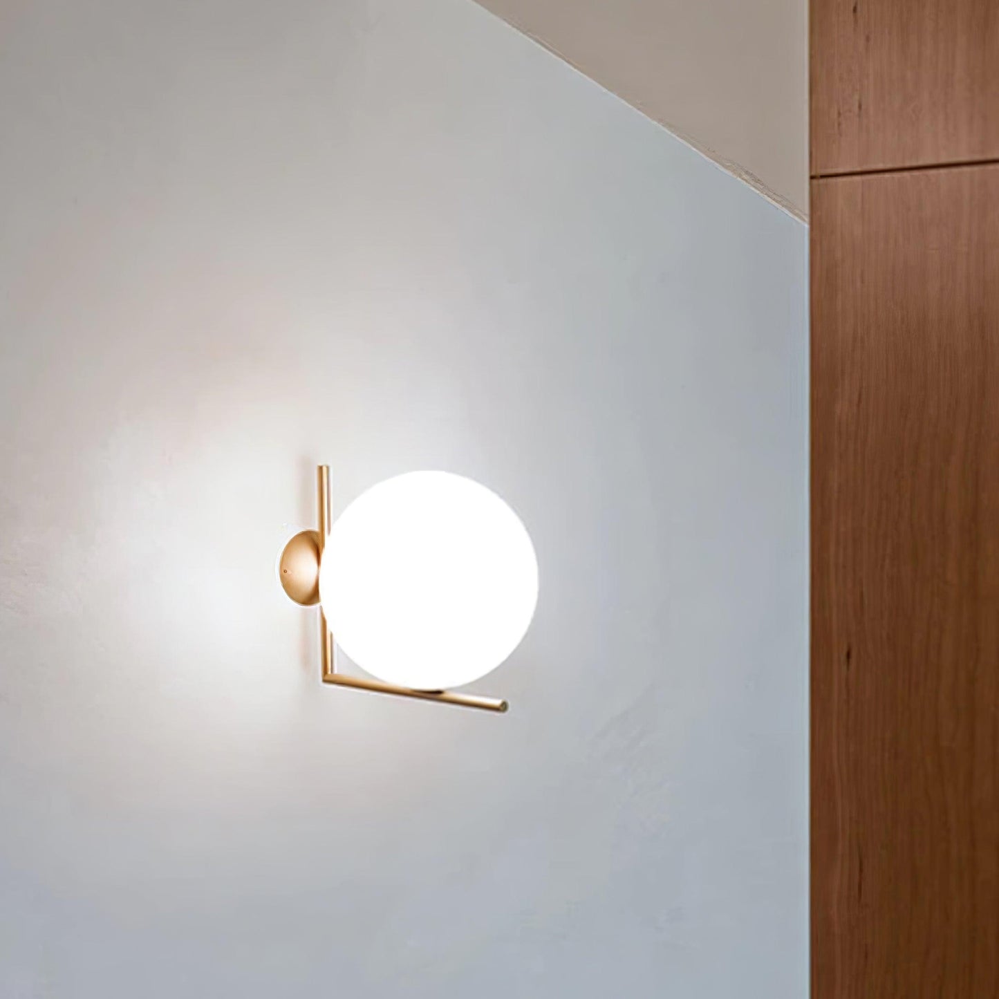 Blown Glass Opal Glass Wall Lamp - LED Metal & Glass Lighting